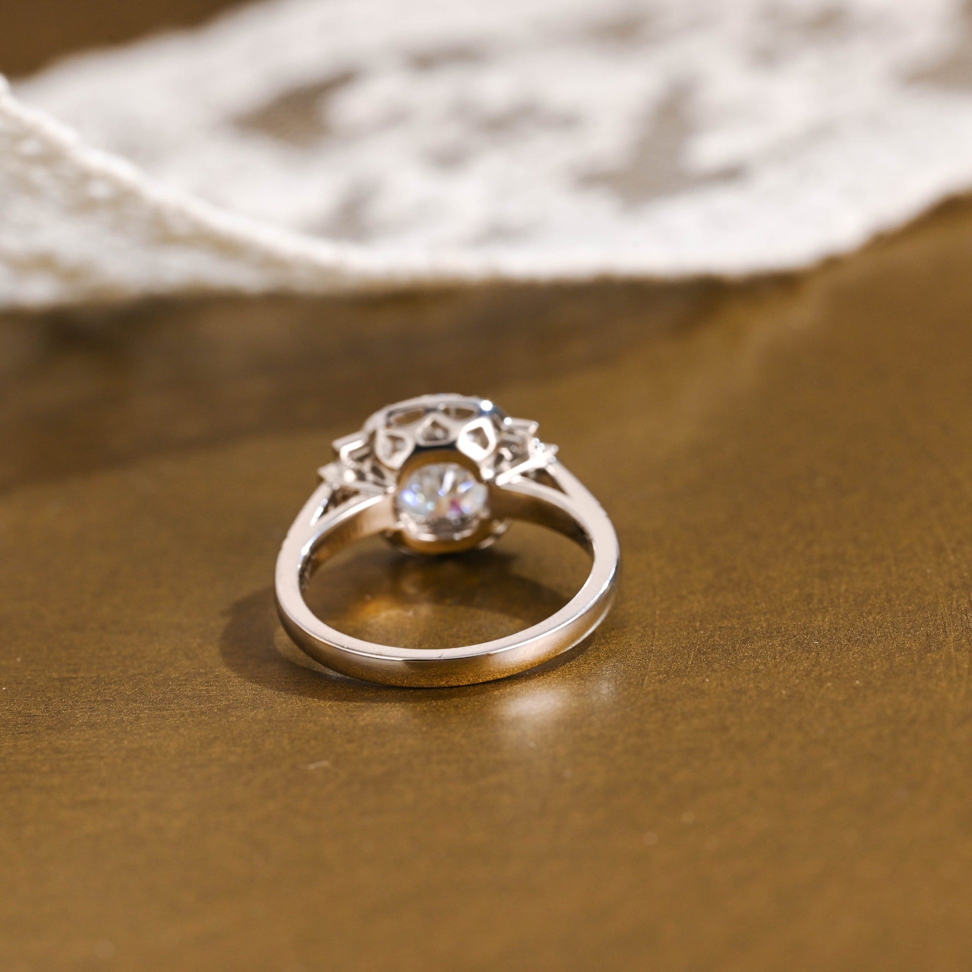 2 CT Round Three Stones Lab Grown Diamond Engagement Ring