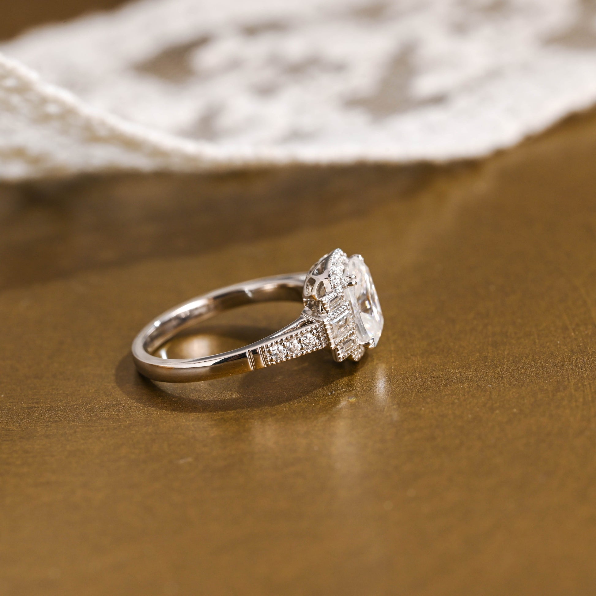 2 CT Round Three Stones Lab Grown Diamond Engagement Ring