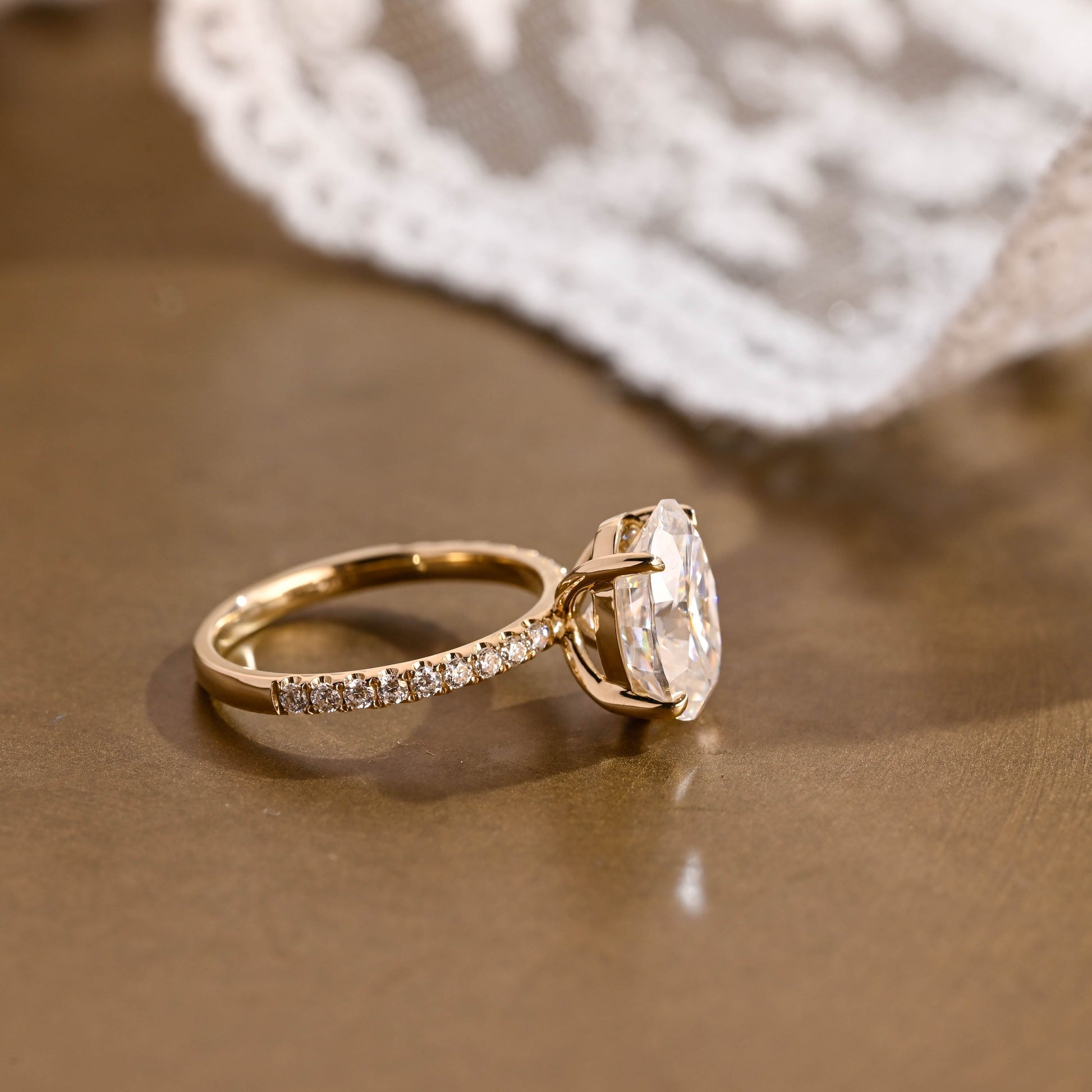 2 CT Round Three Stones Lab Grown Diamond Engagement Ring
