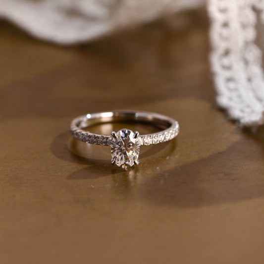 2 CT Round Three Stones Lab Grown Diamond Engagement Ring