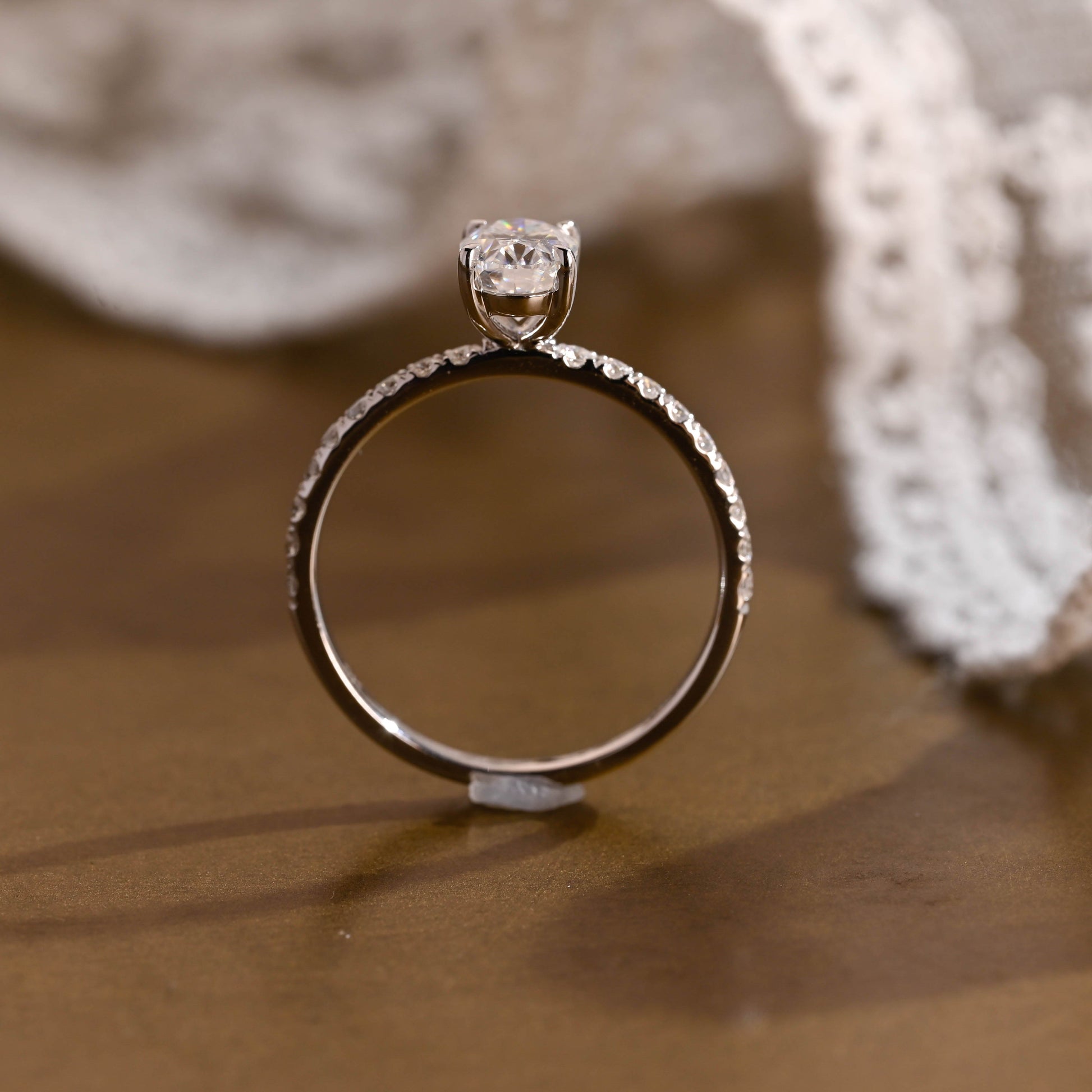 2 CT Round Three Stones Lab Grown Diamond Engagement Ring