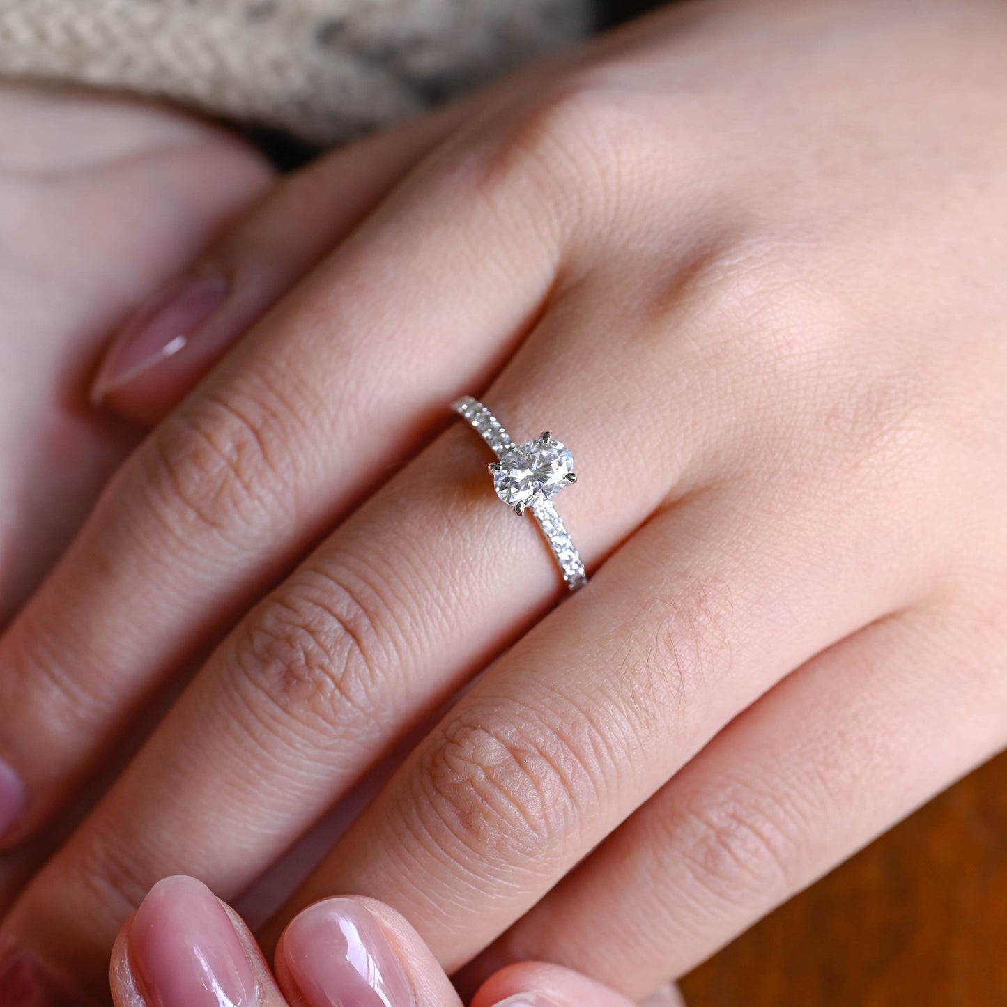2 CT Round Three Stones Lab Grown Diamond Engagement Ring