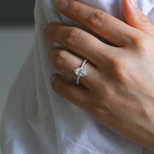 2 CT Round Three Stones Lab Grown Diamond Engagement Ring