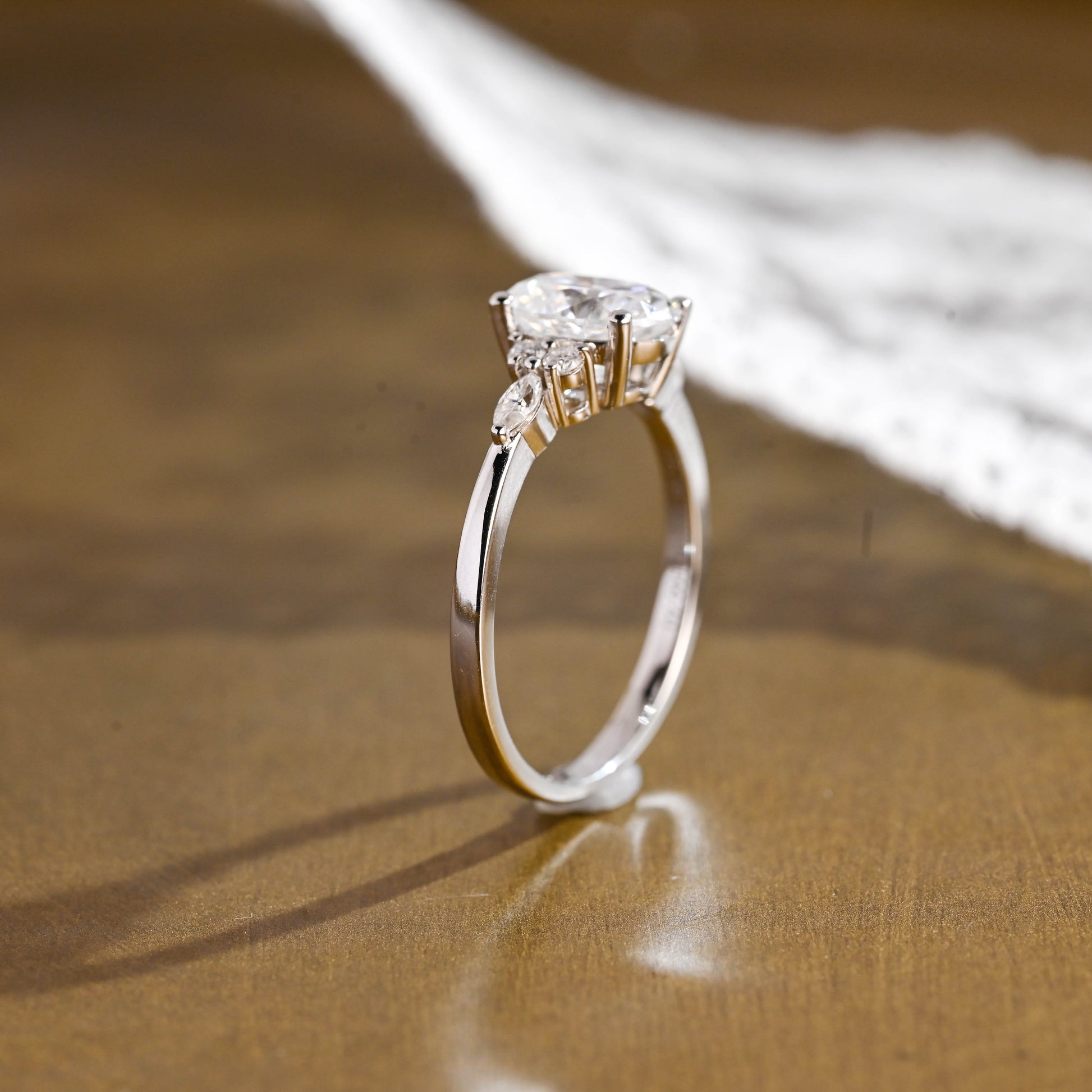 2 CT Round Three Stones Lab Grown Diamond Engagement Ring