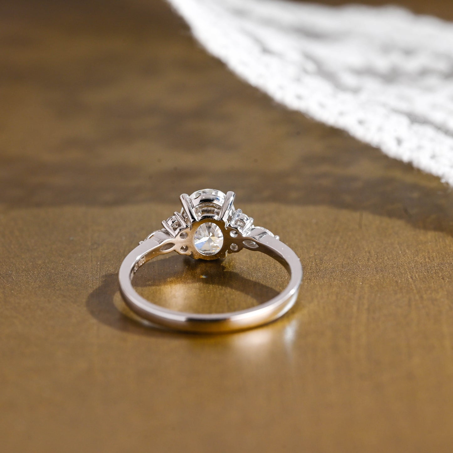 2 CT Round Three Stones Lab Grown Diamond Engagement Ring