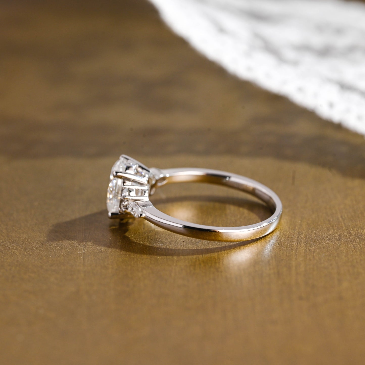 2 CT Round Three Stones Lab Grown Diamond Engagement Ring