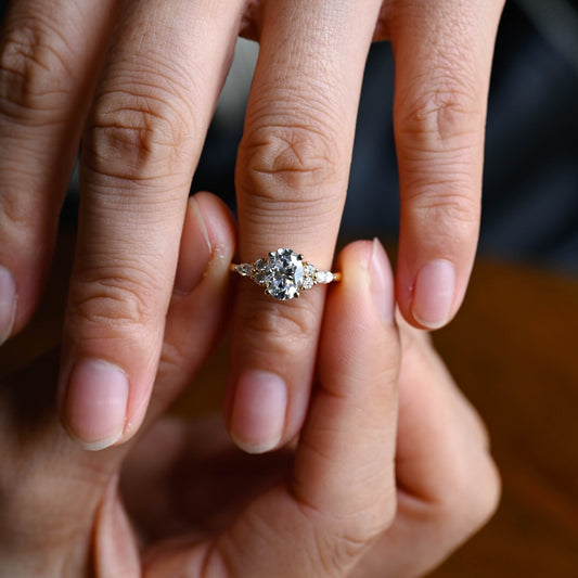 2 CT Round Three Stones Lab Grown Diamond Engagement Ring