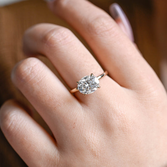 2 CT Round Three Stones Lab Grown Diamond Engagement Ring
