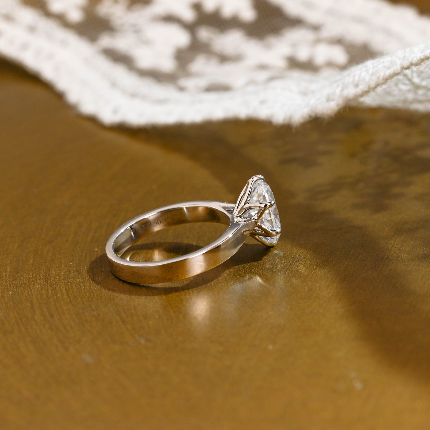 2 CT Round Three Stones Lab Grown Diamond Engagement Ring
