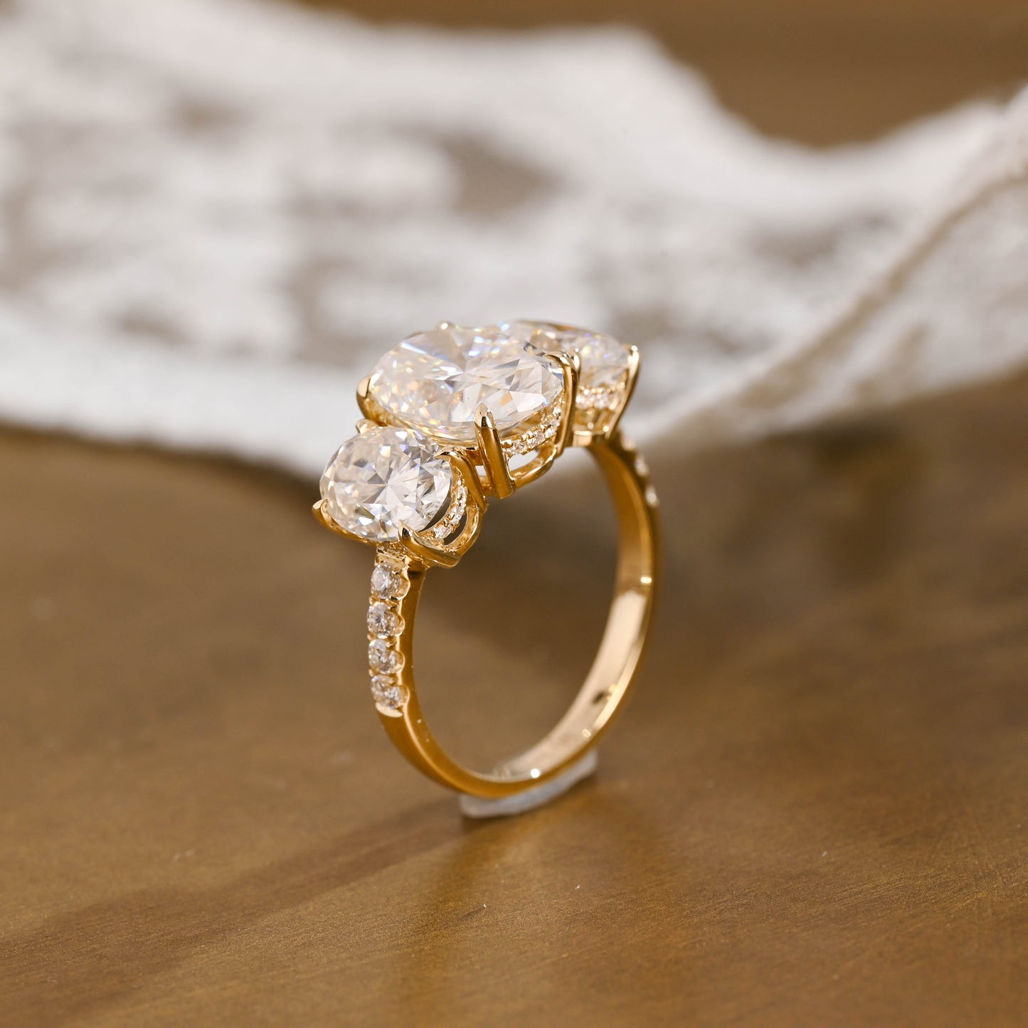 2 CT Round Three Stones Lab Grown Diamond Engagement Ring