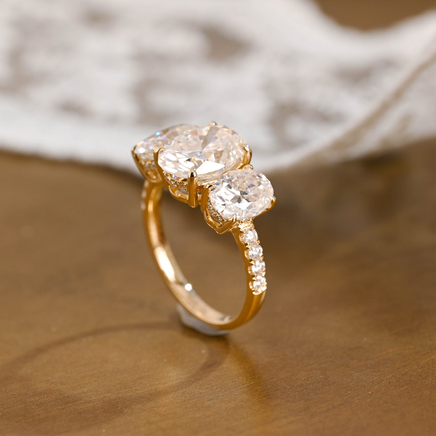 2 CT Round Three Stones Lab Grown Diamond Engagement Ring