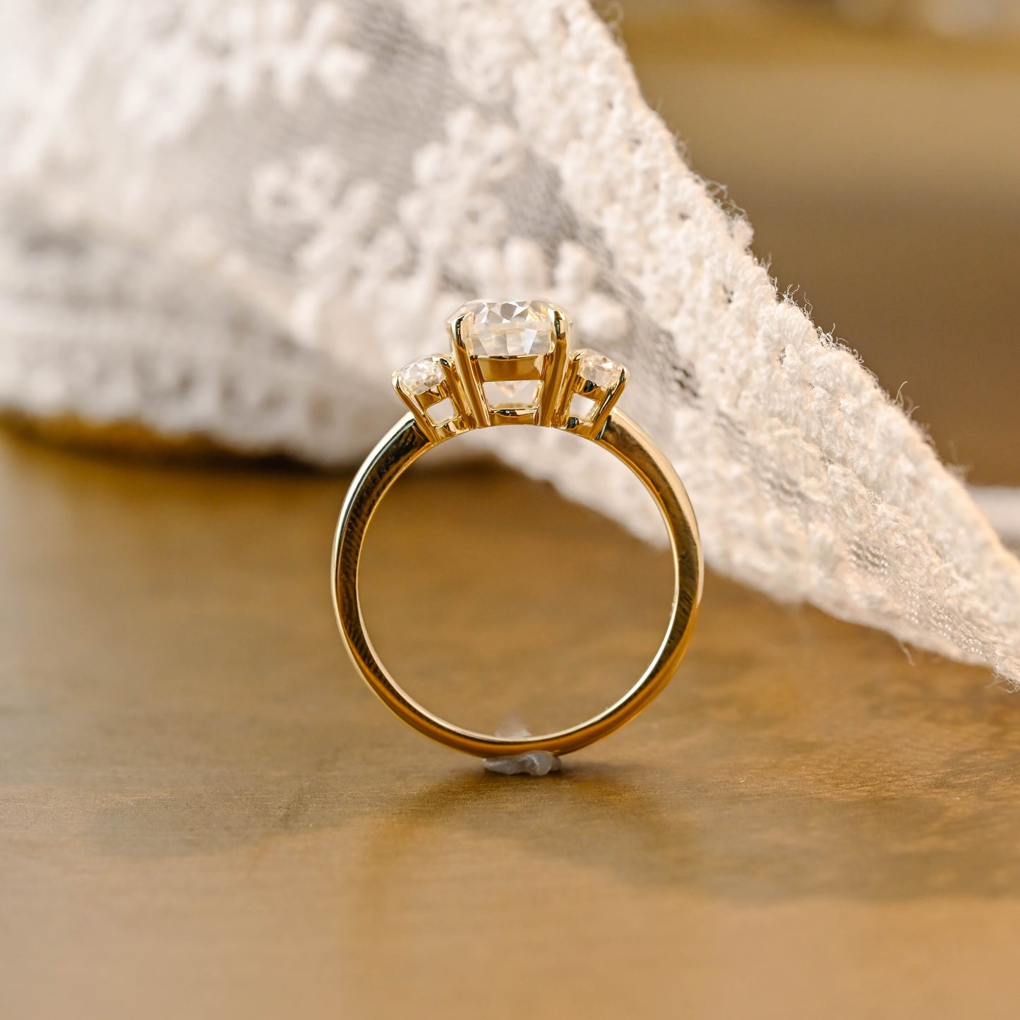 2 CT Round Three Stones Lab Grown Diamond Engagement Ring