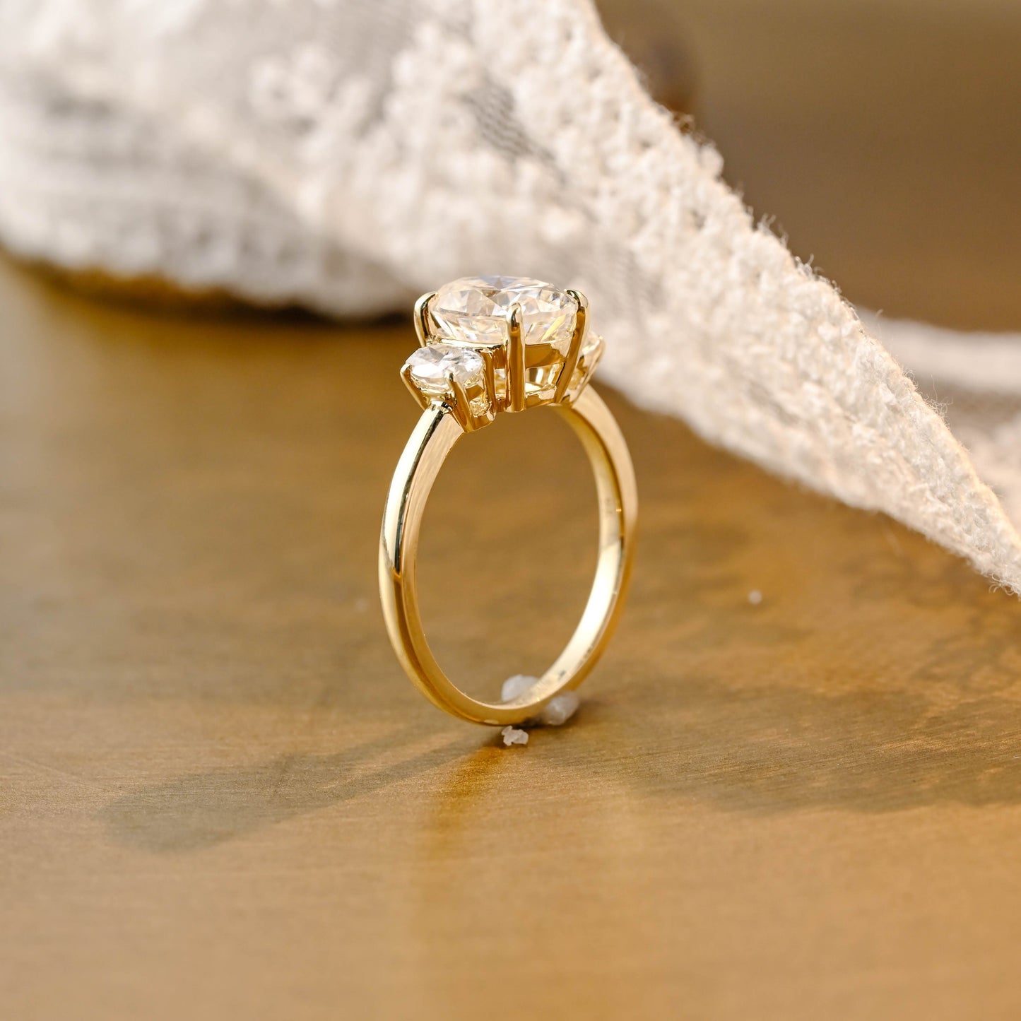 2 CT Round Three Stones Lab Grown Diamond Engagement Ring