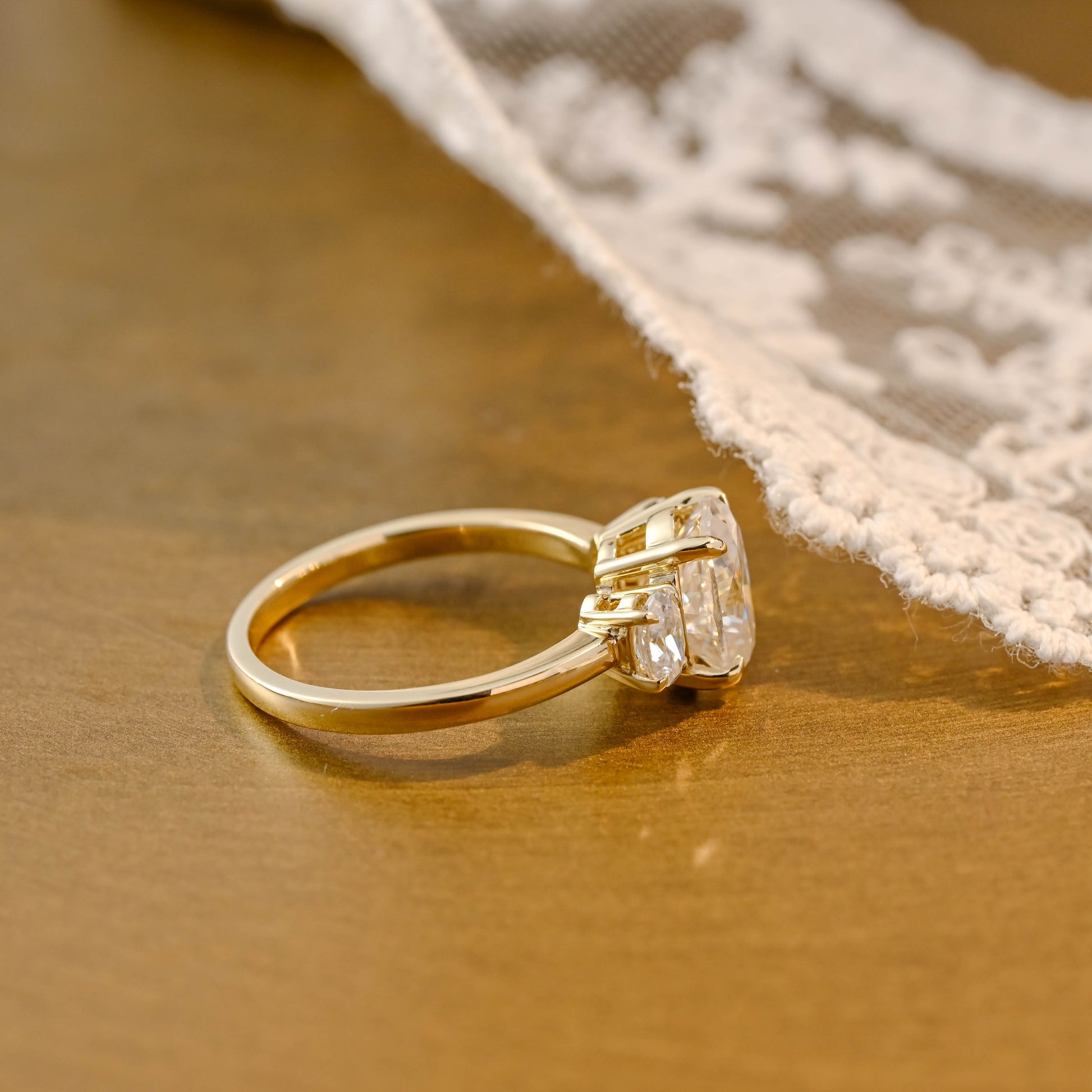 2 CT Round Three Stones Lab Grown Diamond Engagement Ring