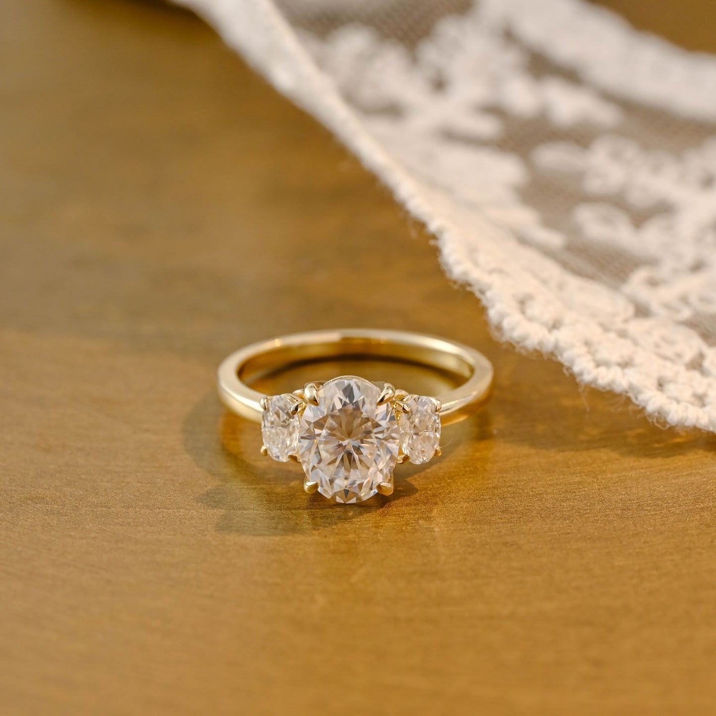 2 CT Round Three Stones Lab Grown Diamond Engagement Ring