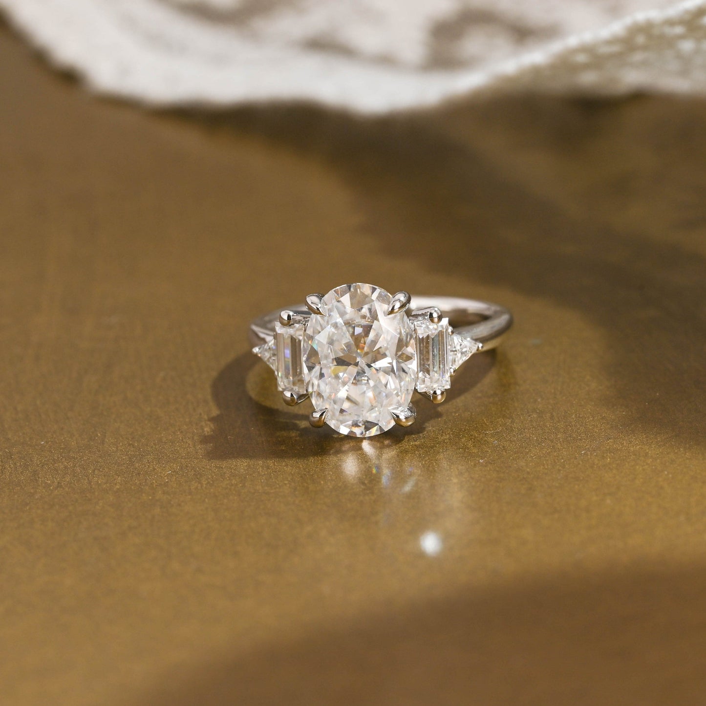 2 CT Round Three Stones Lab Grown Diamond Engagement Ring