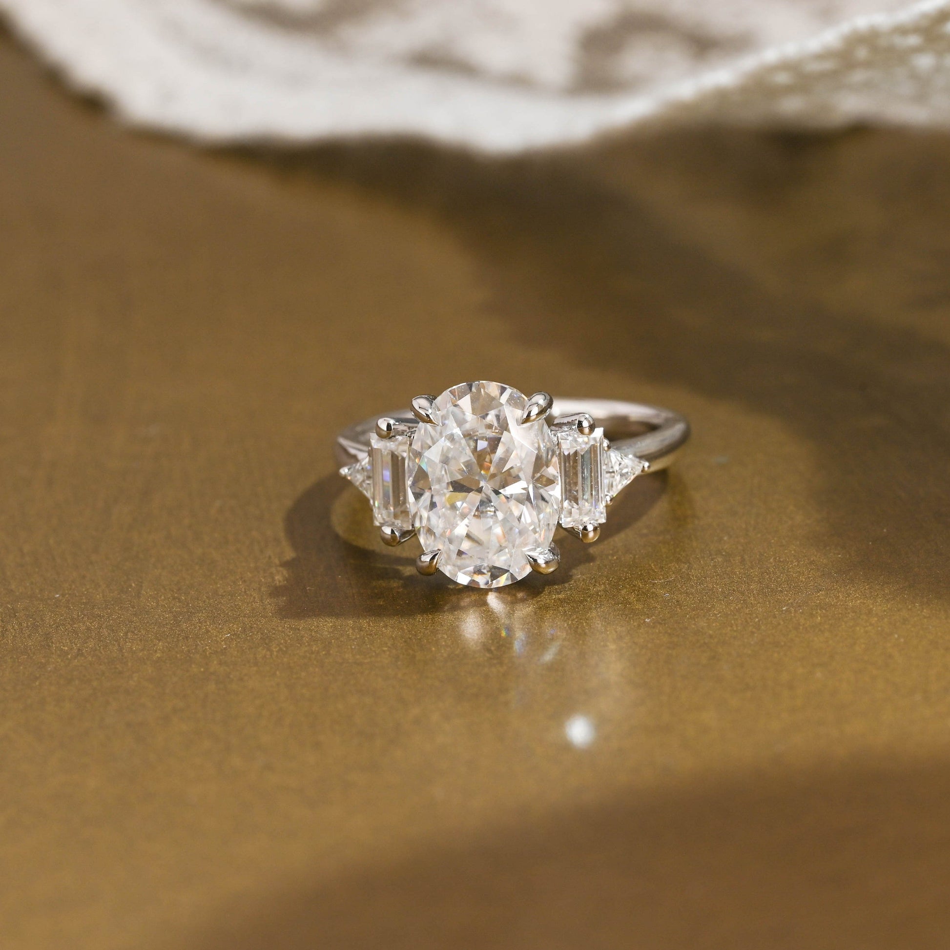 2 CT Round Three Stones Lab Grown Diamond Engagement Ring