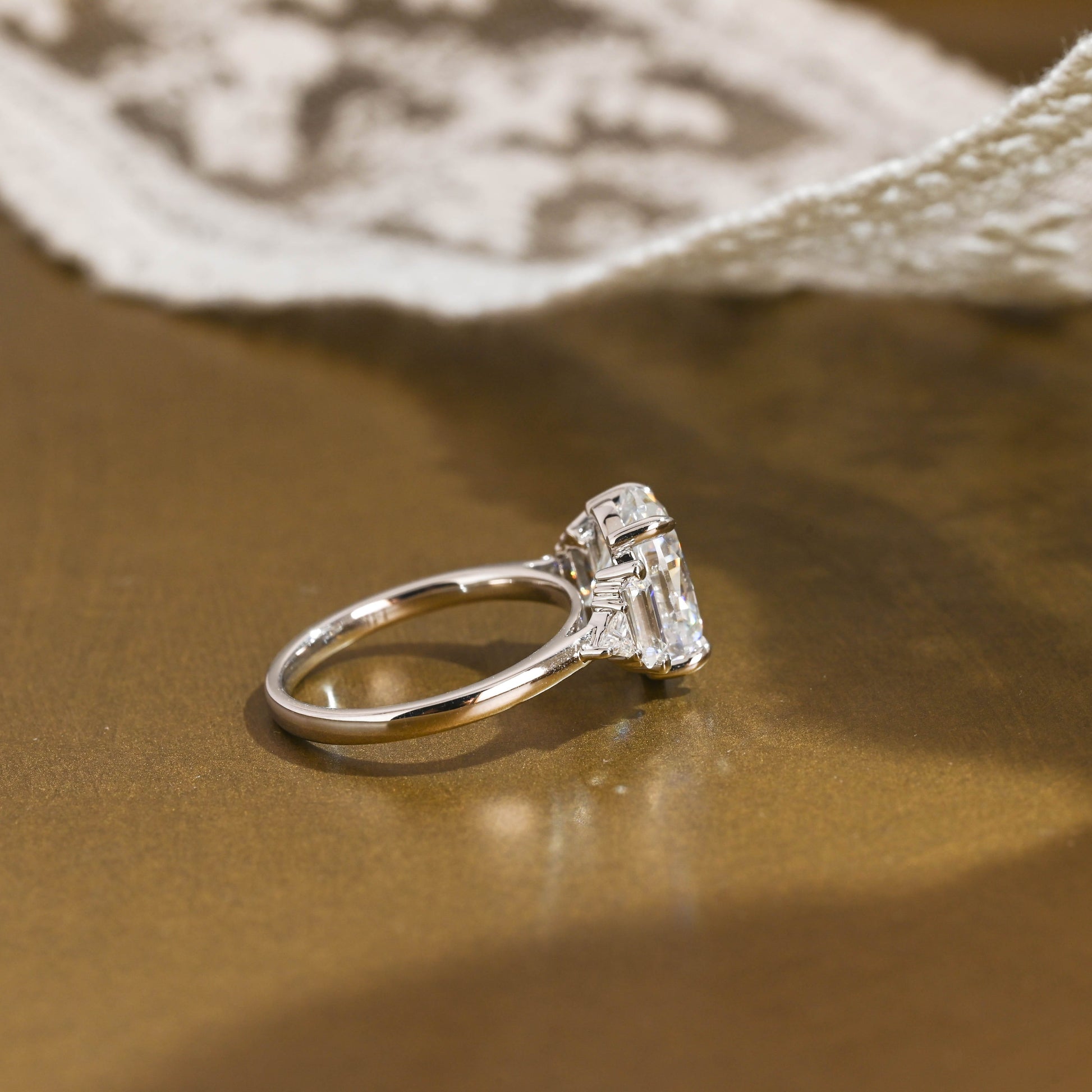 2 CT Round Three Stones Lab Grown Diamond Engagement Ring