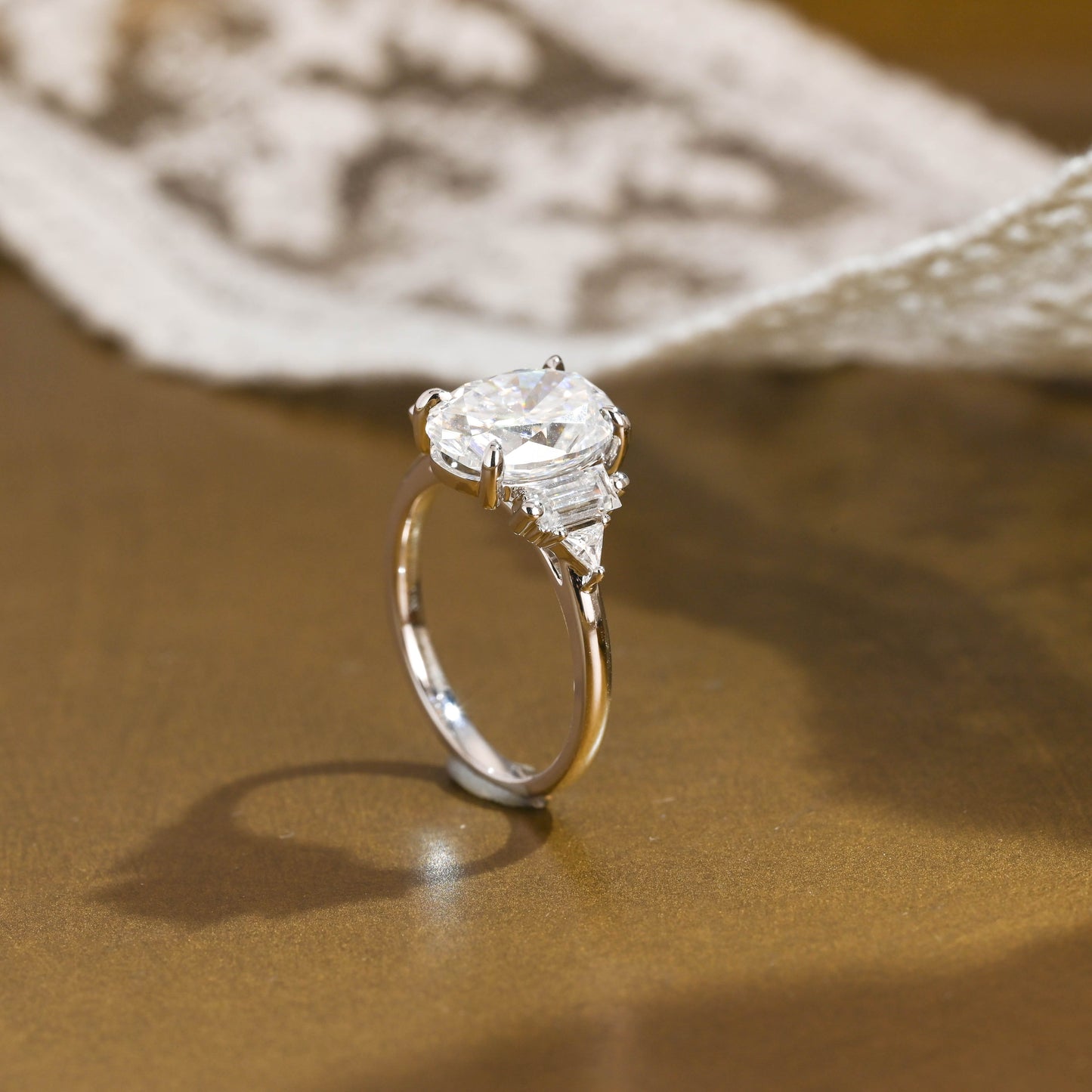 2 CT Round Three Stones Lab Grown Diamond Engagement Ring