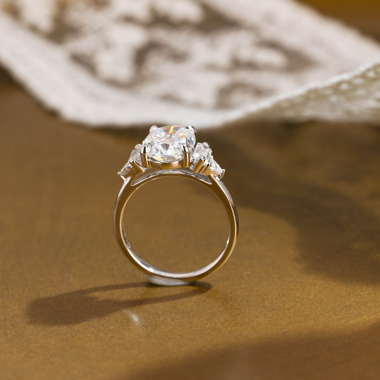 2 CT Round Three Stones Lab Grown Diamond Engagement Ring