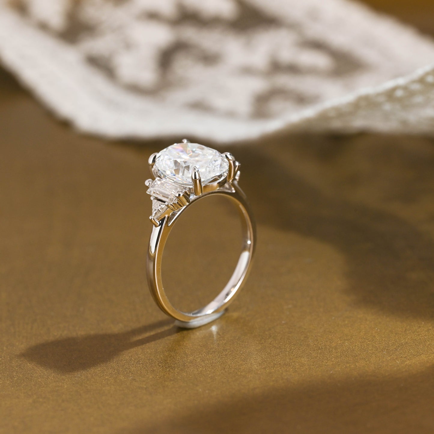 2 CT Round Three Stones Lab Grown Diamond Engagement Ring