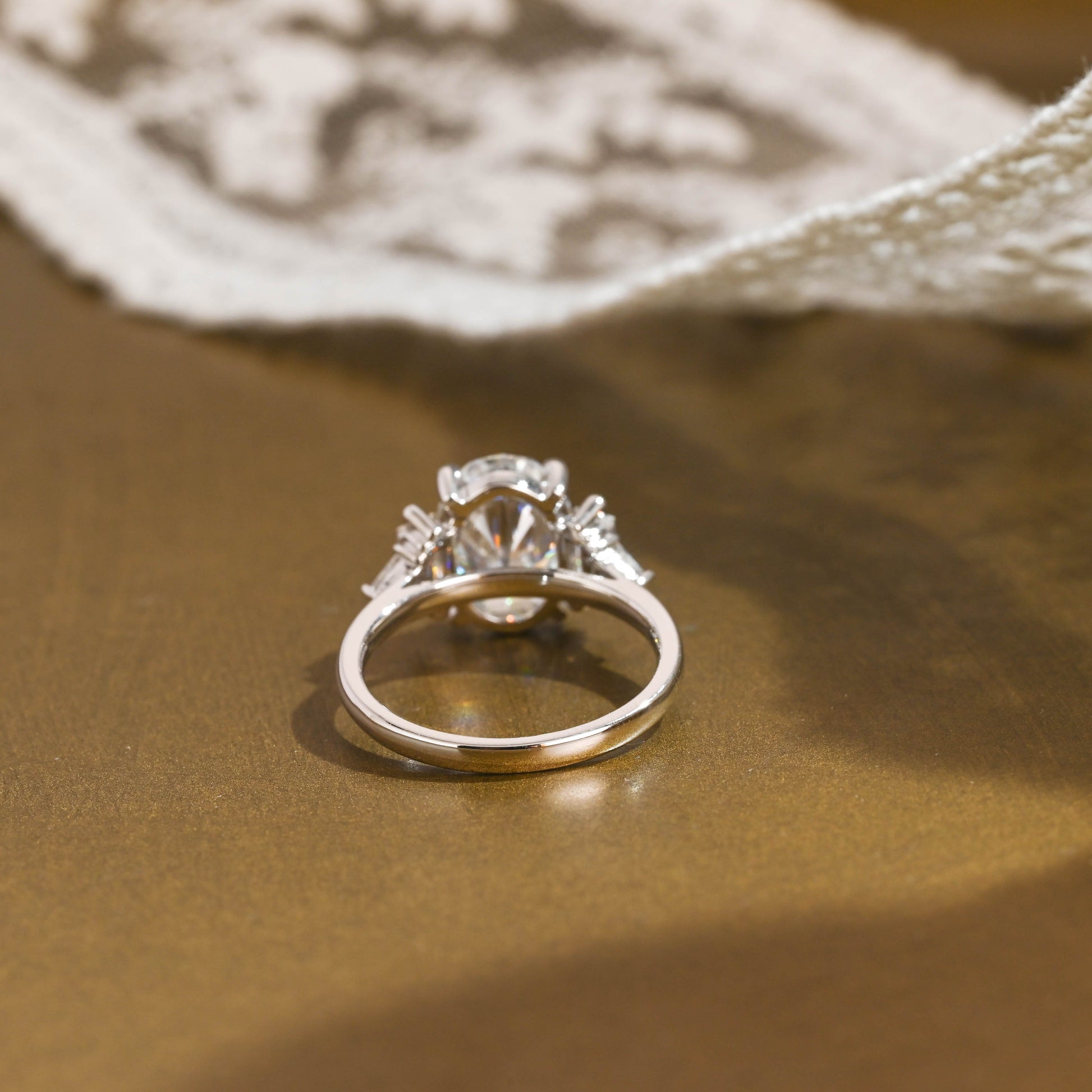2 CT Round Three Stones Lab Grown Diamond Engagement Ring
