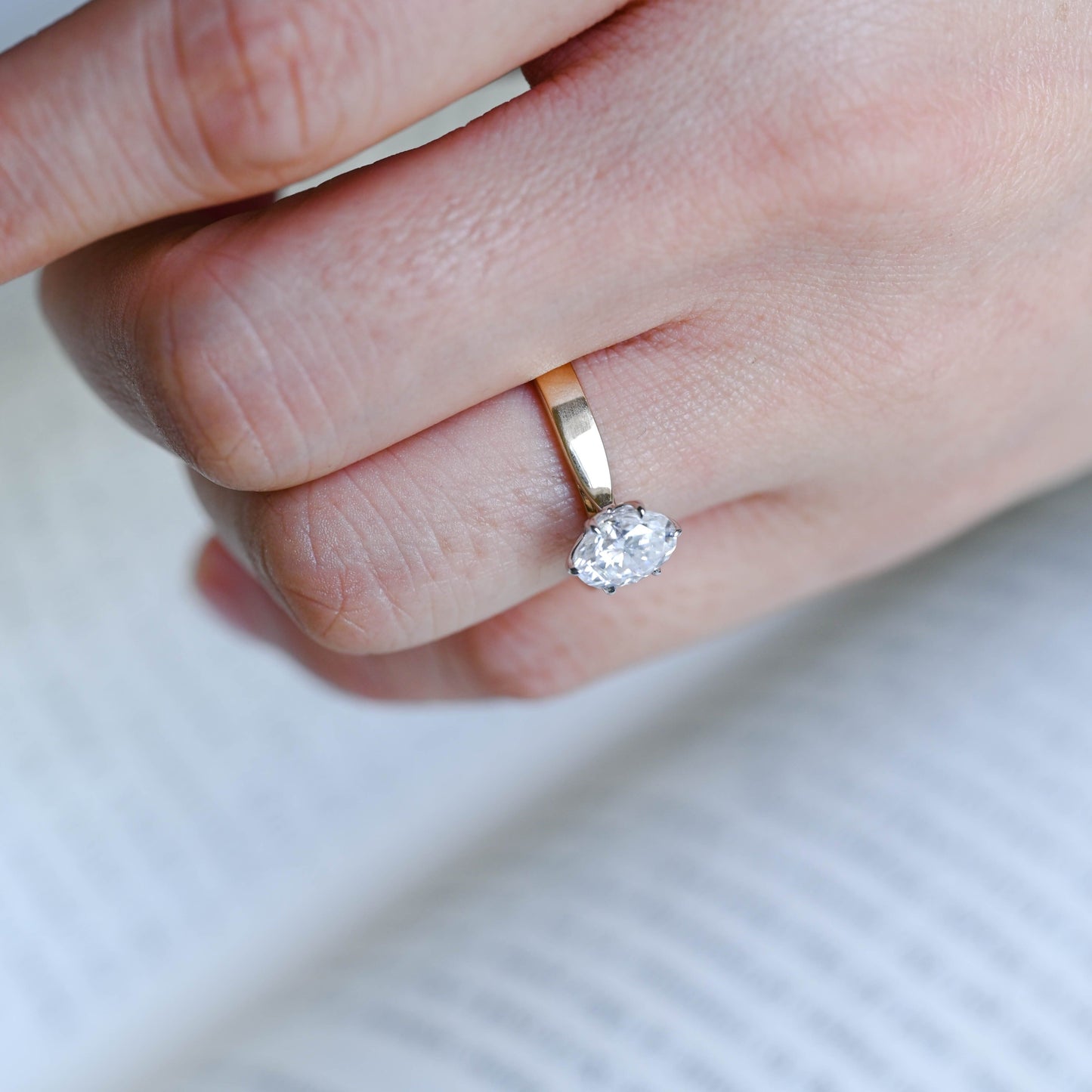 2 CT Round Three Stones Lab Grown Diamond Engagement Ring