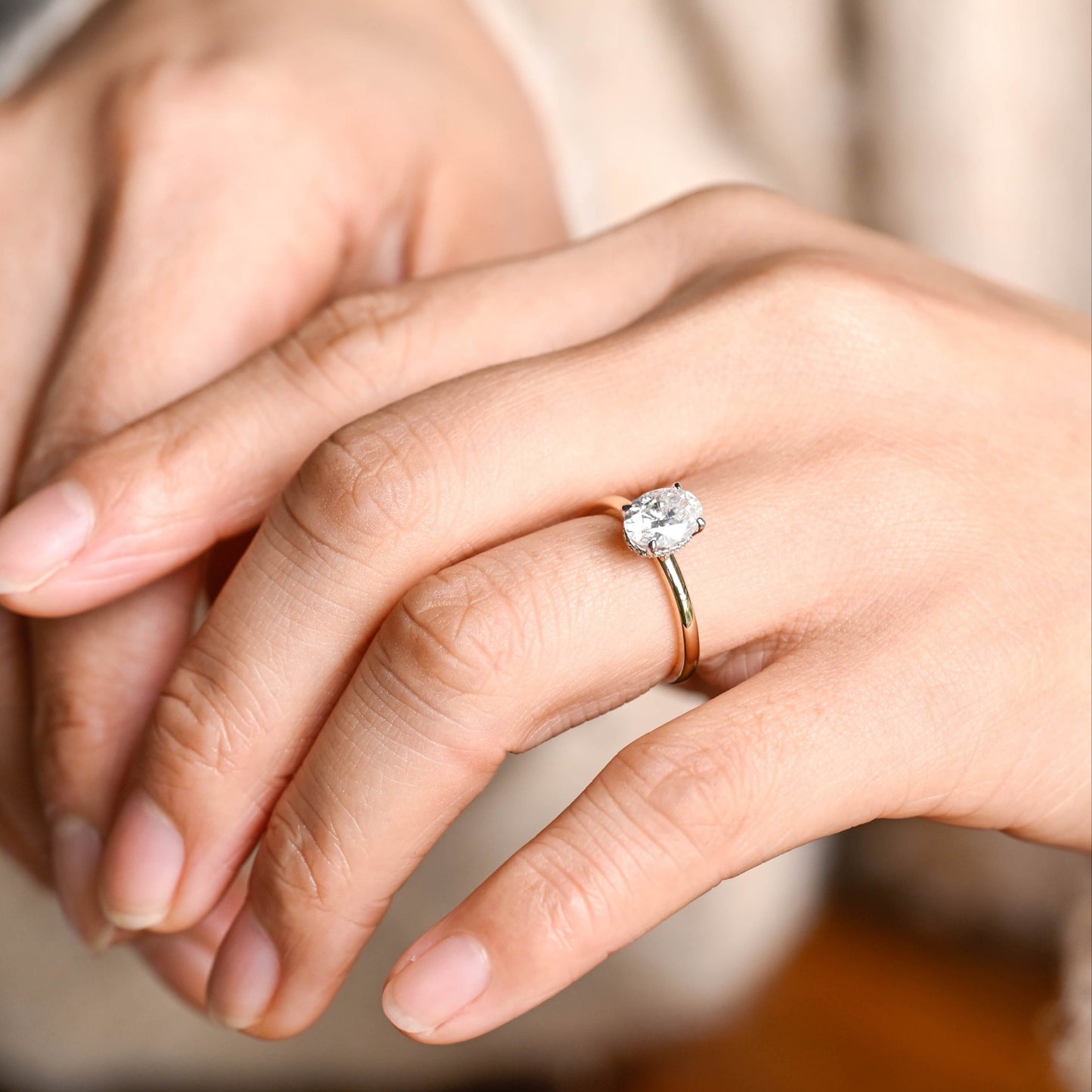 2 CT Round Three Stones Lab Grown Diamond Engagement Ring