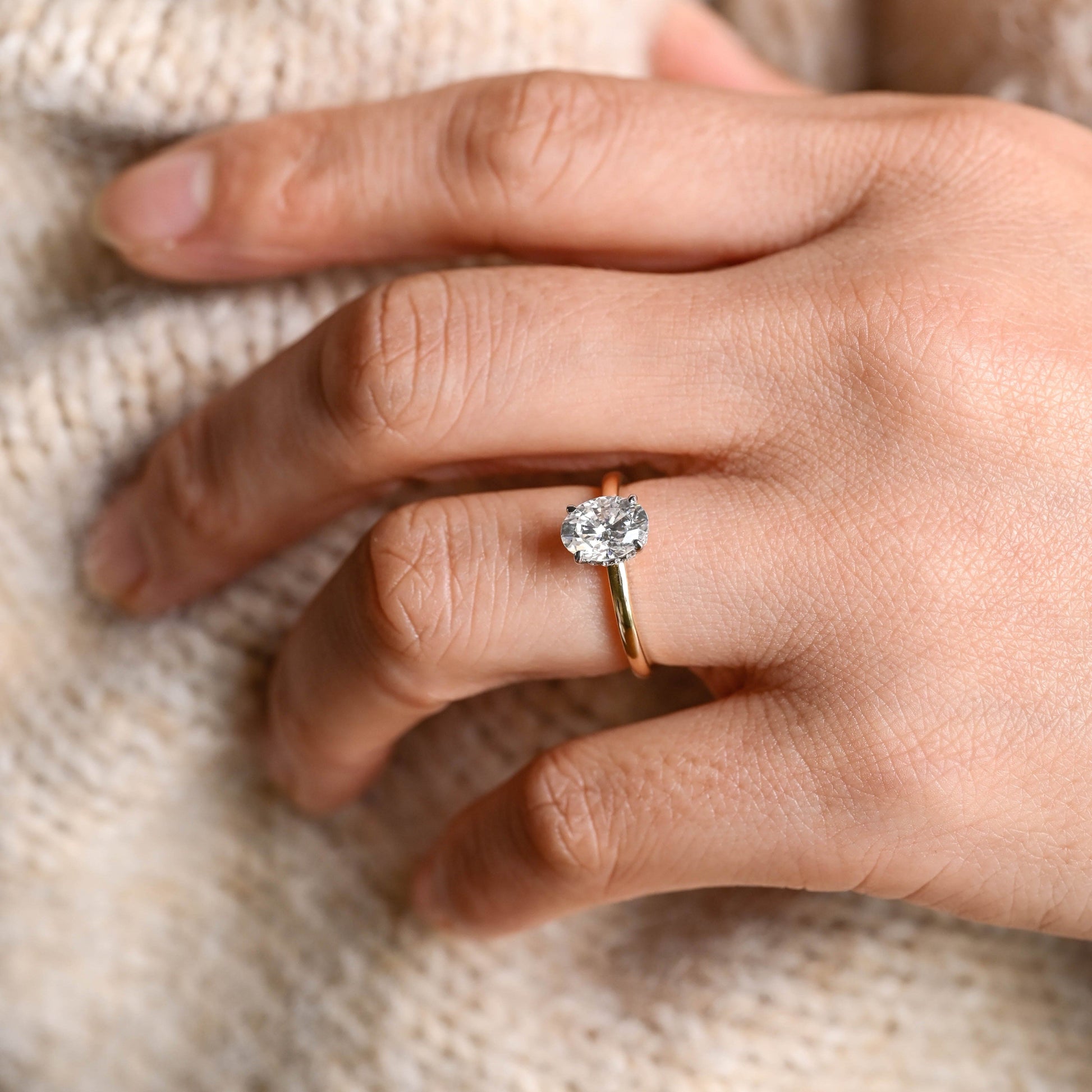 2 CT Round Three Stones Lab Grown Diamond Engagement Ring