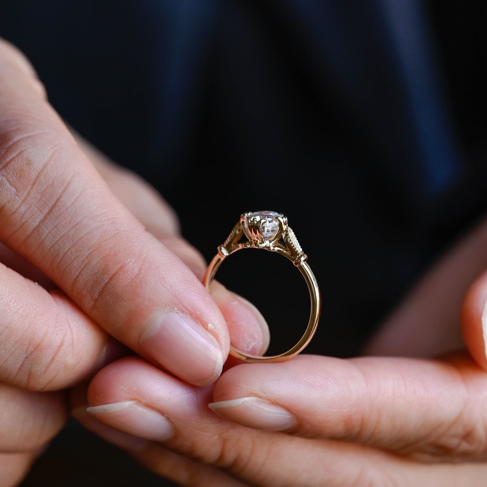 2 CT Round Three Stones Lab Grown Diamond Engagement Ring