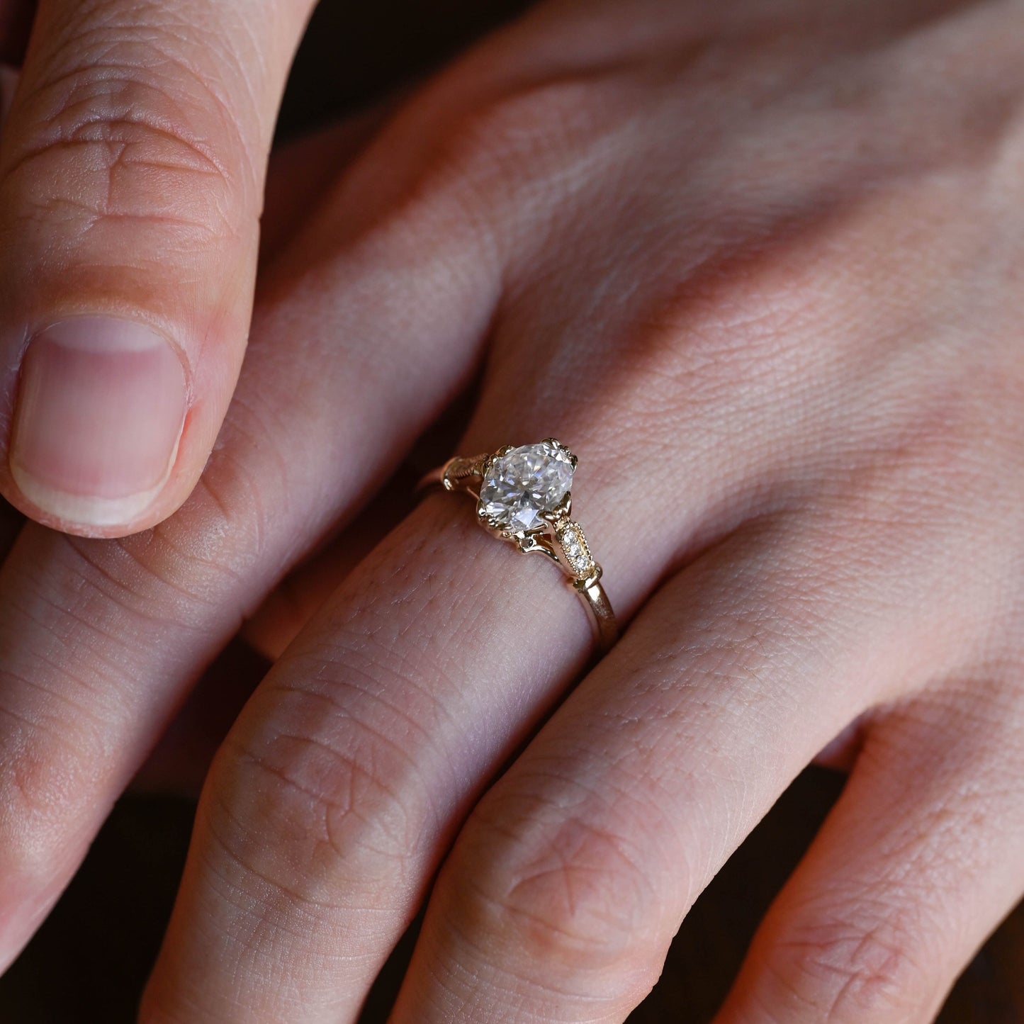 2 CT Round Three Stones Lab Grown Diamond Engagement Ring