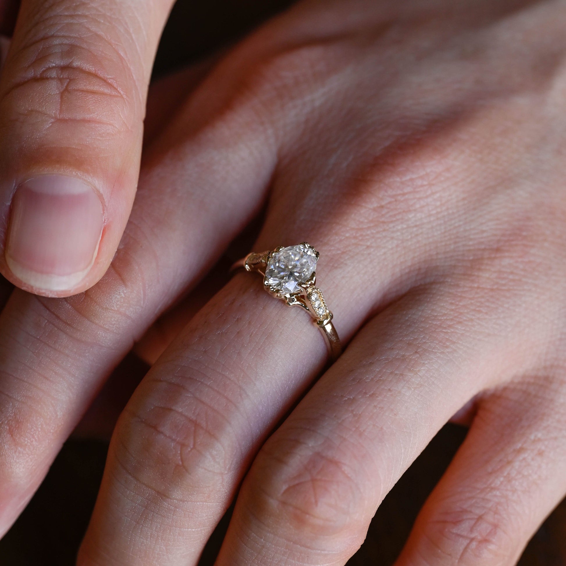 2 CT Round Three Stones Lab Grown Diamond Engagement Ring