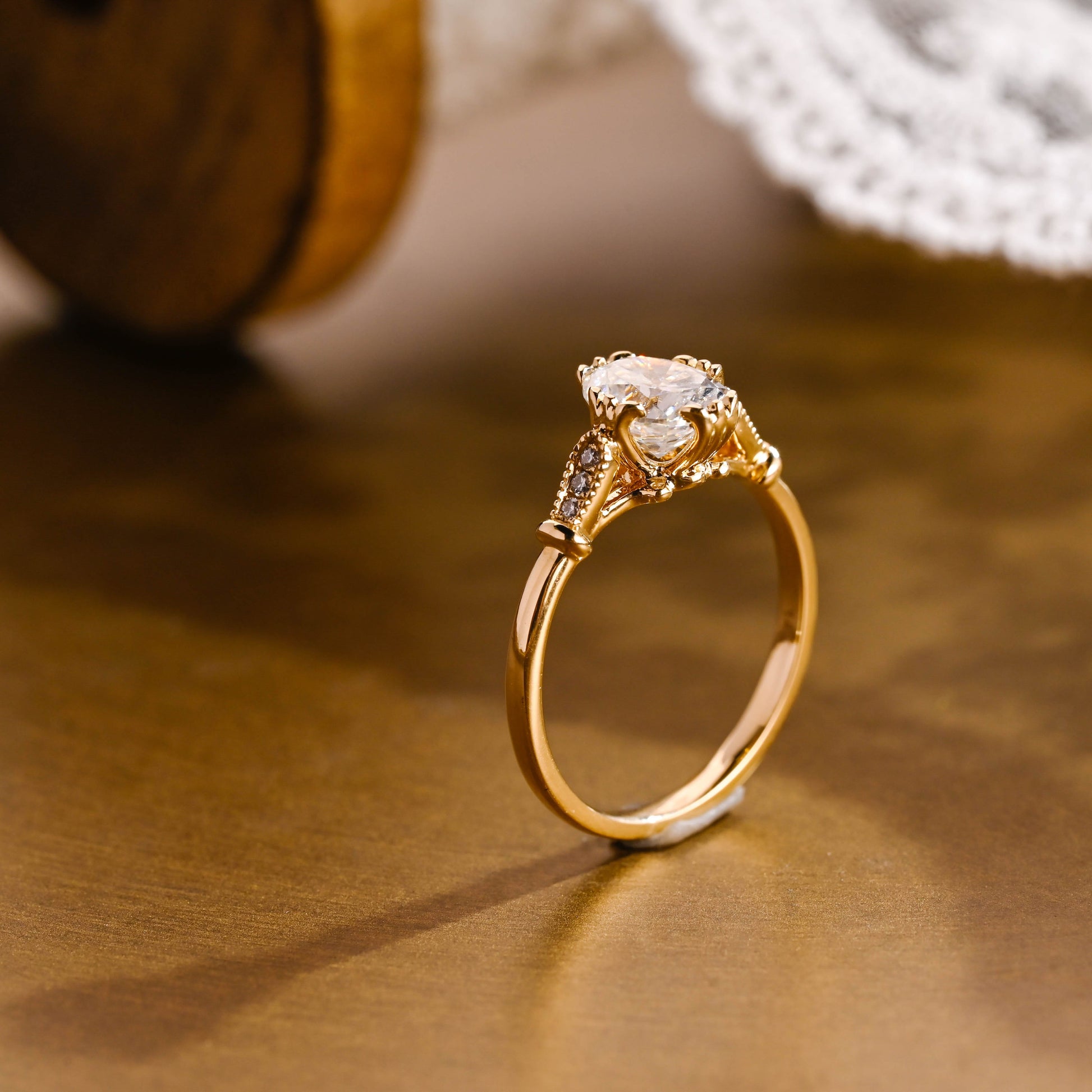 2 CT Round Three Stones Lab Grown Diamond Engagement Ring