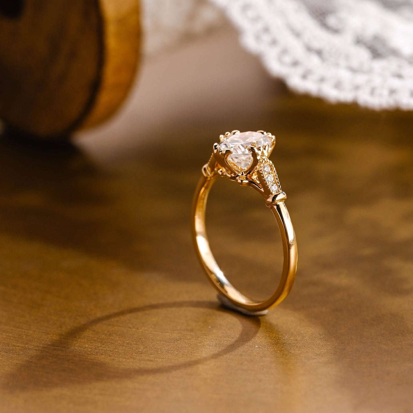 2 CT Round Three Stones Lab Grown Diamond Engagement Ring