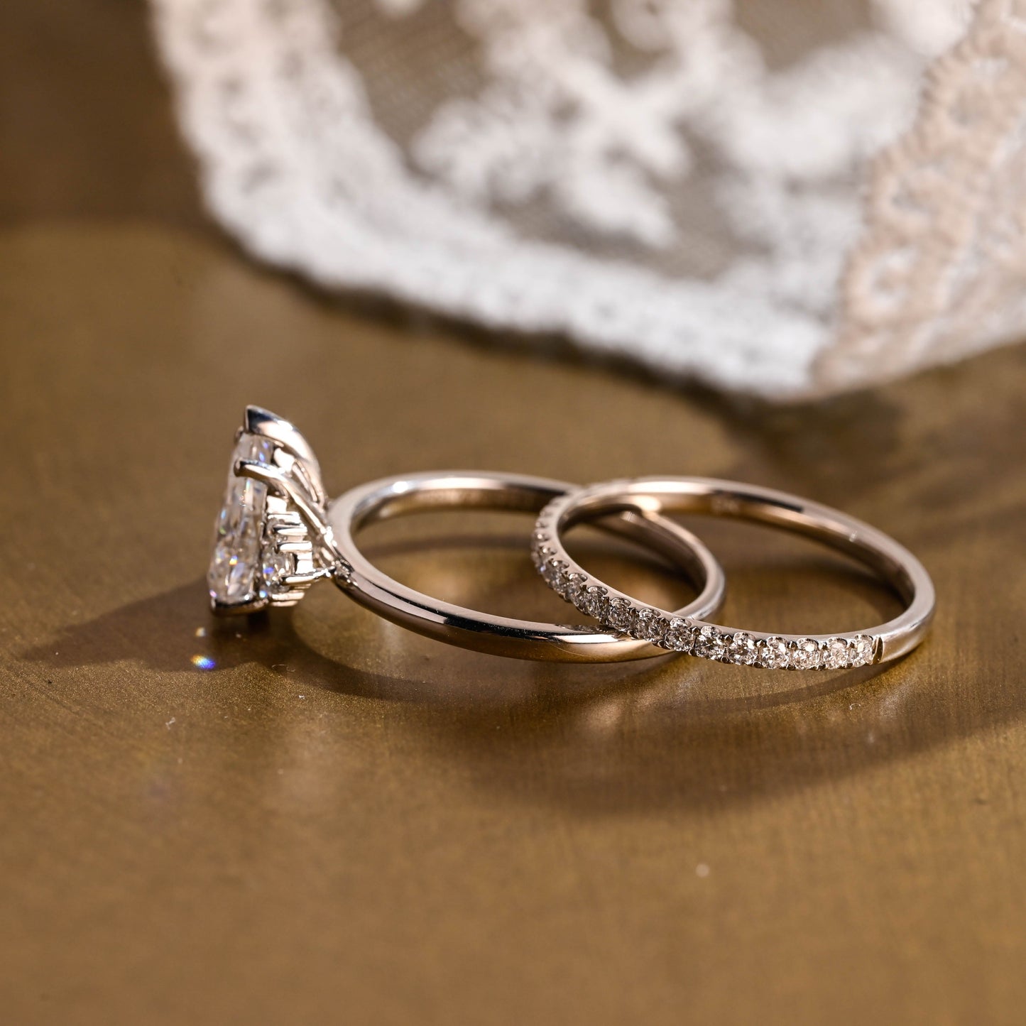 3.0 CT Round Pave Lab Grown Diamond Bridal Set