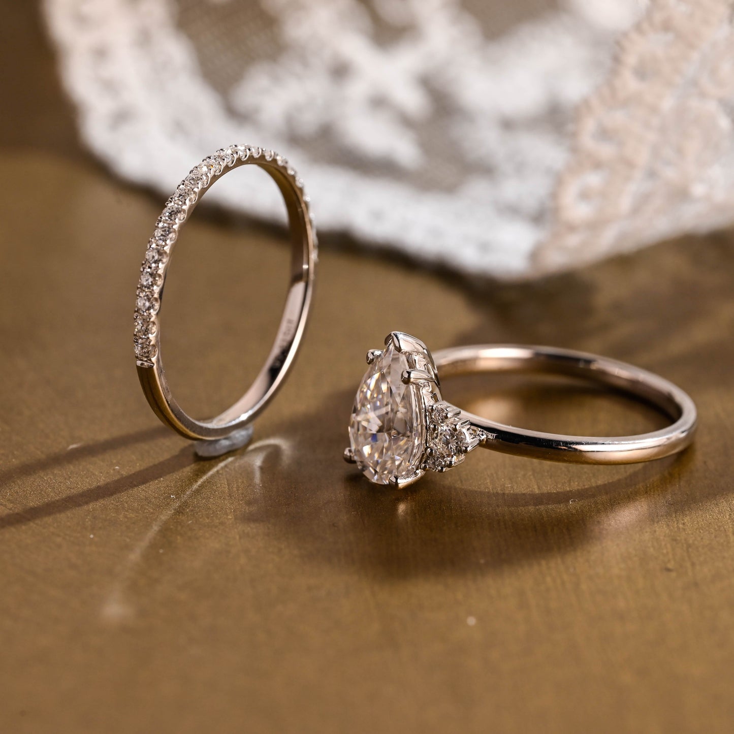 3.0 CT Round Pave Lab Grown Diamond Bridal Set