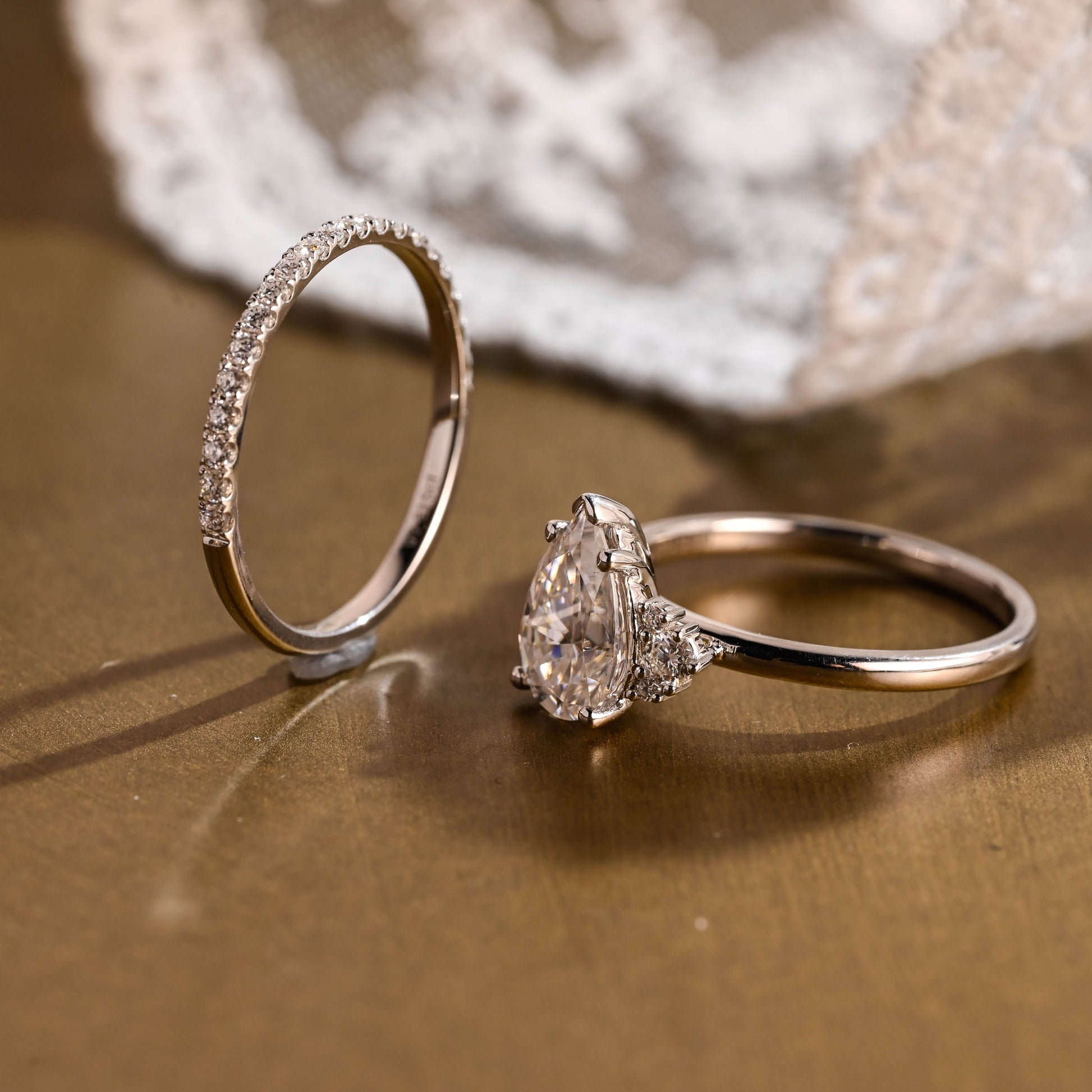 3.0 CT Round Pave Lab Grown Diamond Bridal Set