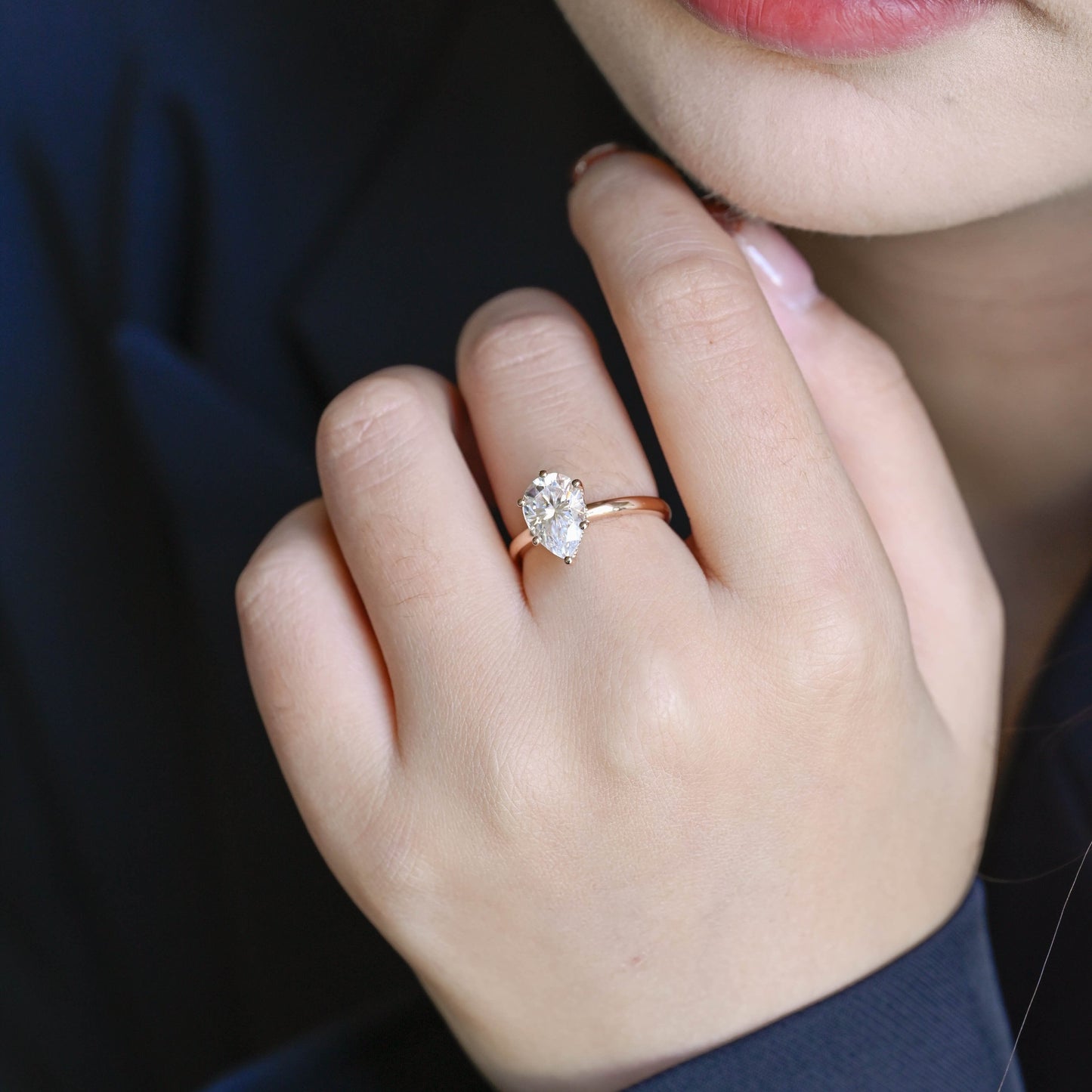 2 CT Round Three Stones Lab Grown Diamond Engagement Ring