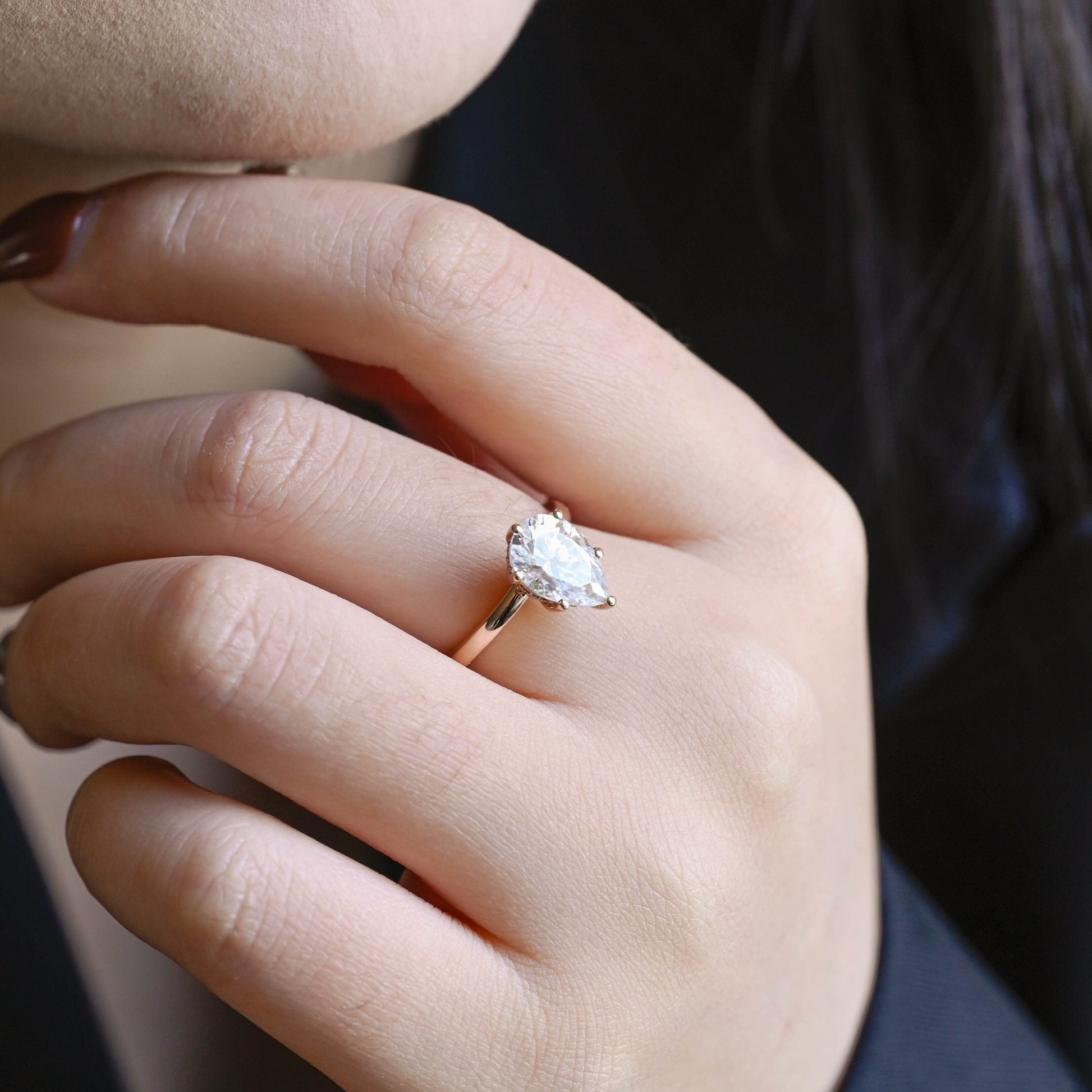 2 CT Round Three Stones Lab Grown Diamond Engagement Ring
