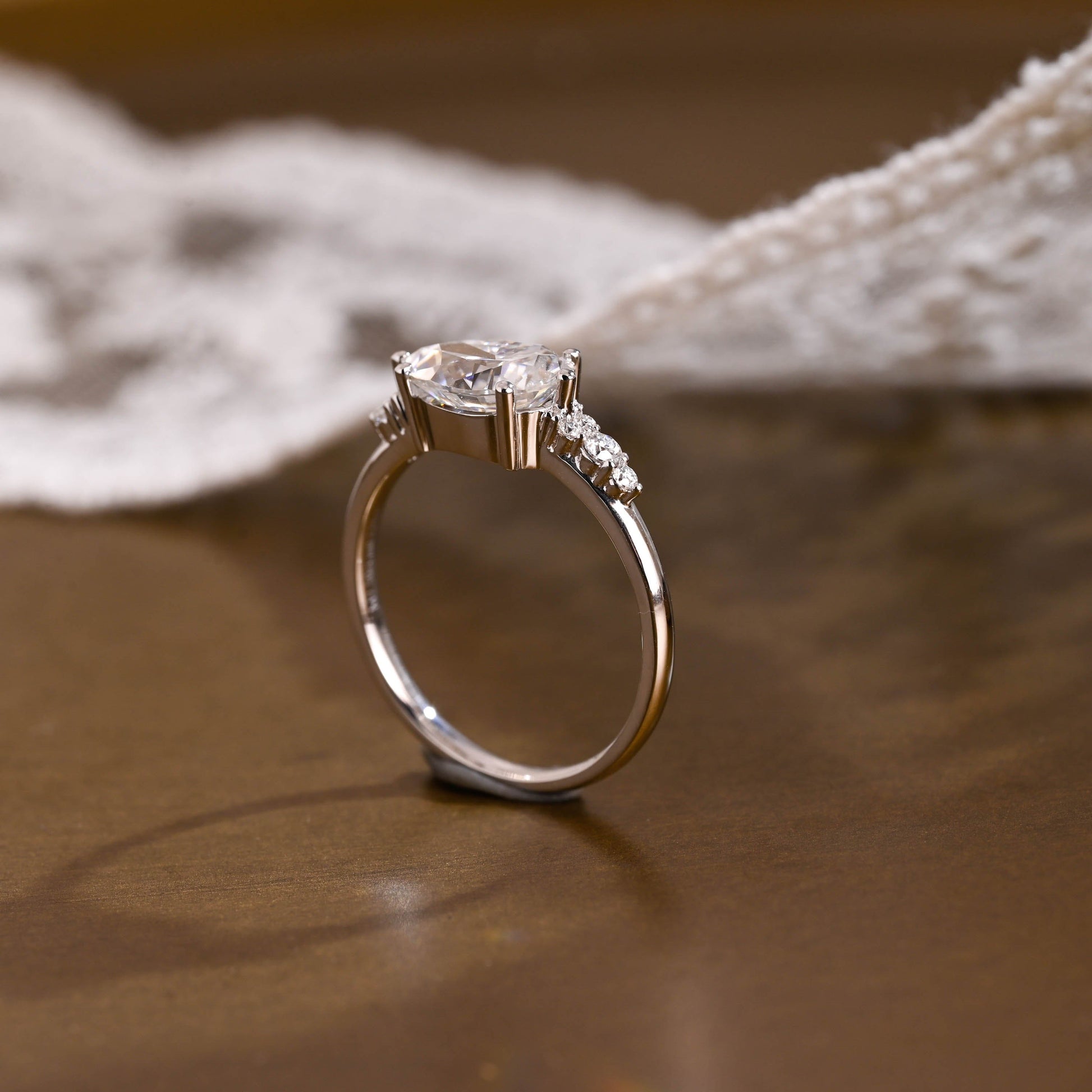 2 CT Round Three Stones Lab Grown Diamond Engagement Ring