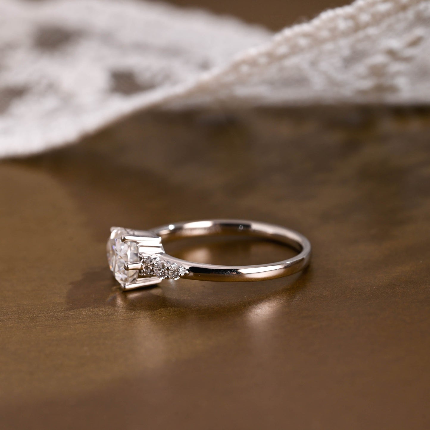 2 CT Round Three Stones Lab Grown Diamond Engagement Ring