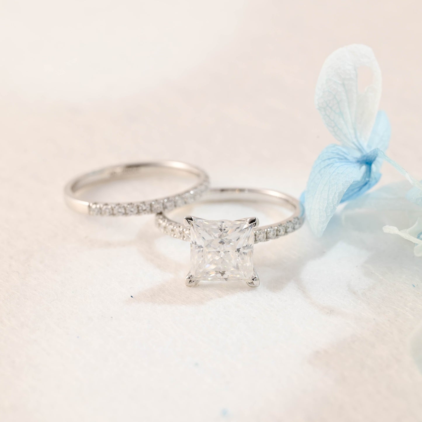 3.0 CT Round Pave Lab Grown Diamond Bridal Set