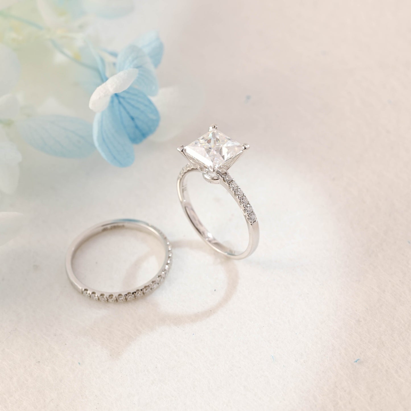 3.0 CT Round Pave Lab Grown Diamond Bridal Set