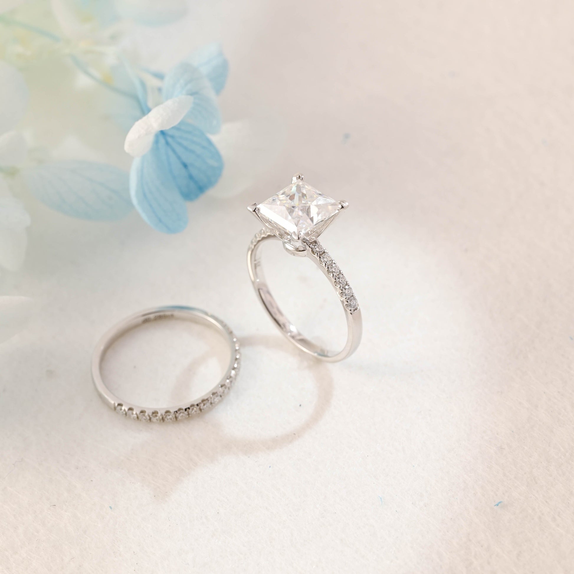 3.0 CT Round Pave Lab Grown Diamond Bridal Set