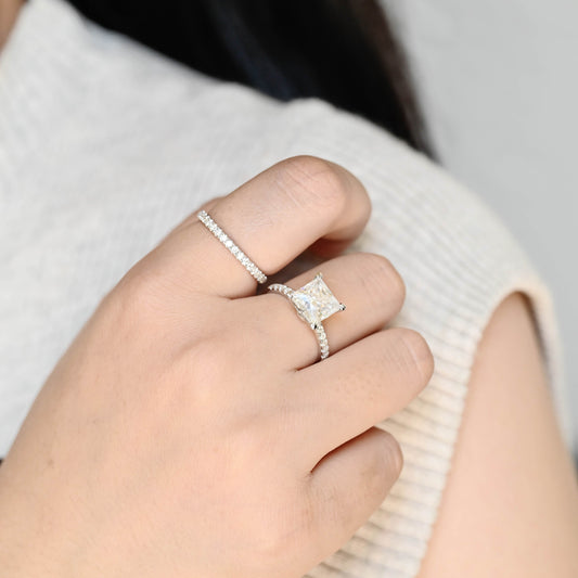 3.0 CT Round Pave Lab Grown Diamond Bridal Set