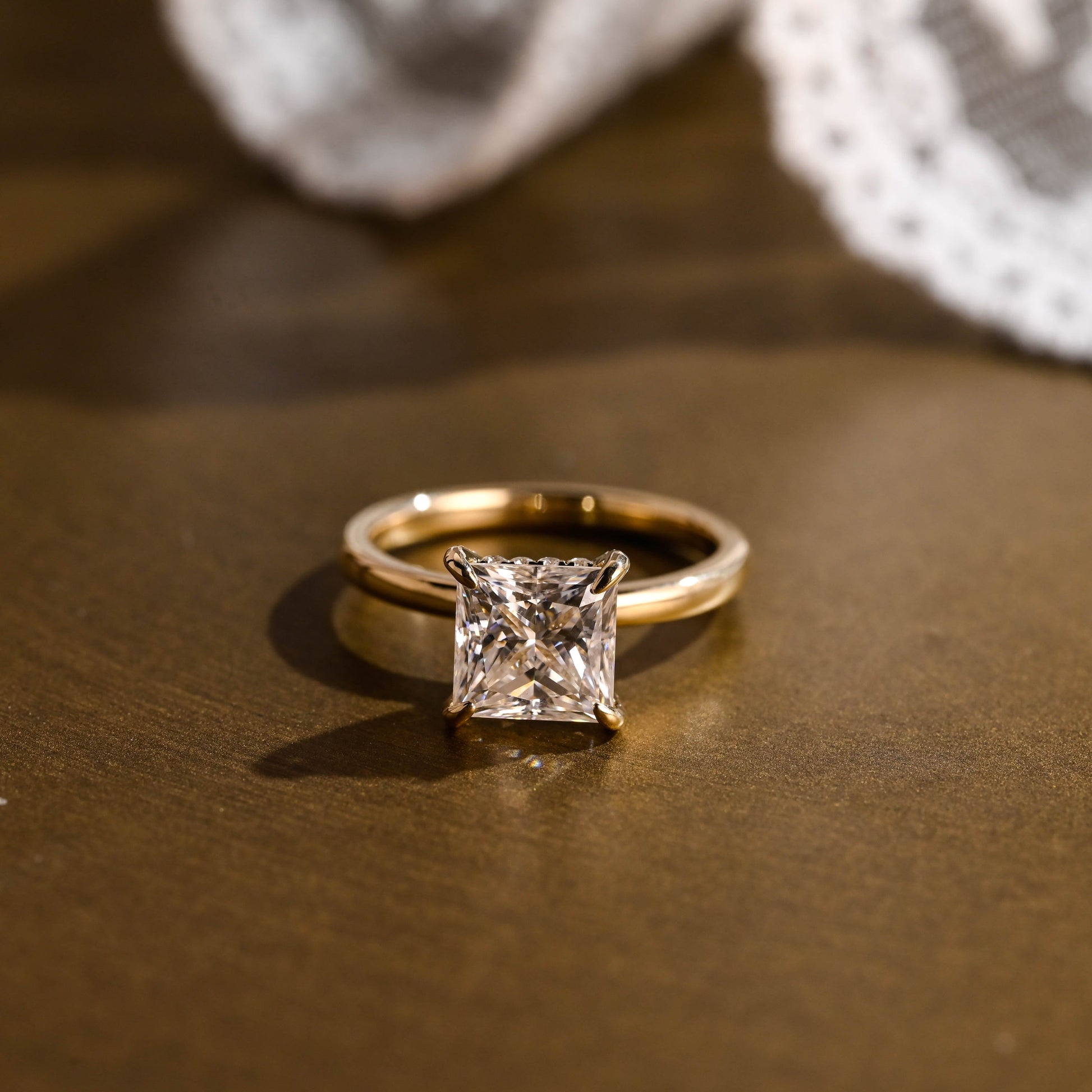 2 CT Round Three Stones Lab Grown Diamond Engagement Ring