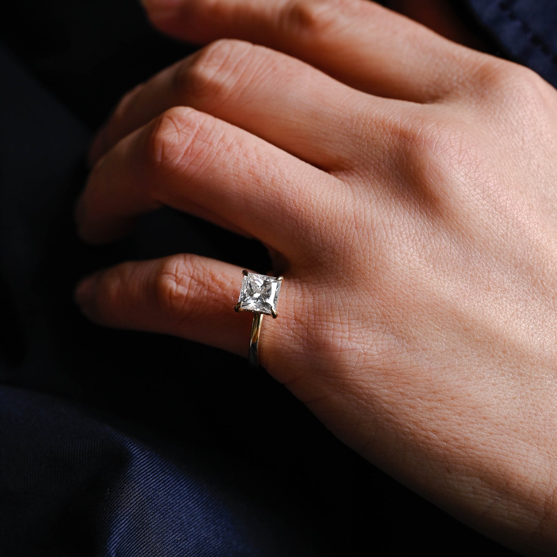 2 CT Round Three Stones Lab Grown Diamond Engagement Ring