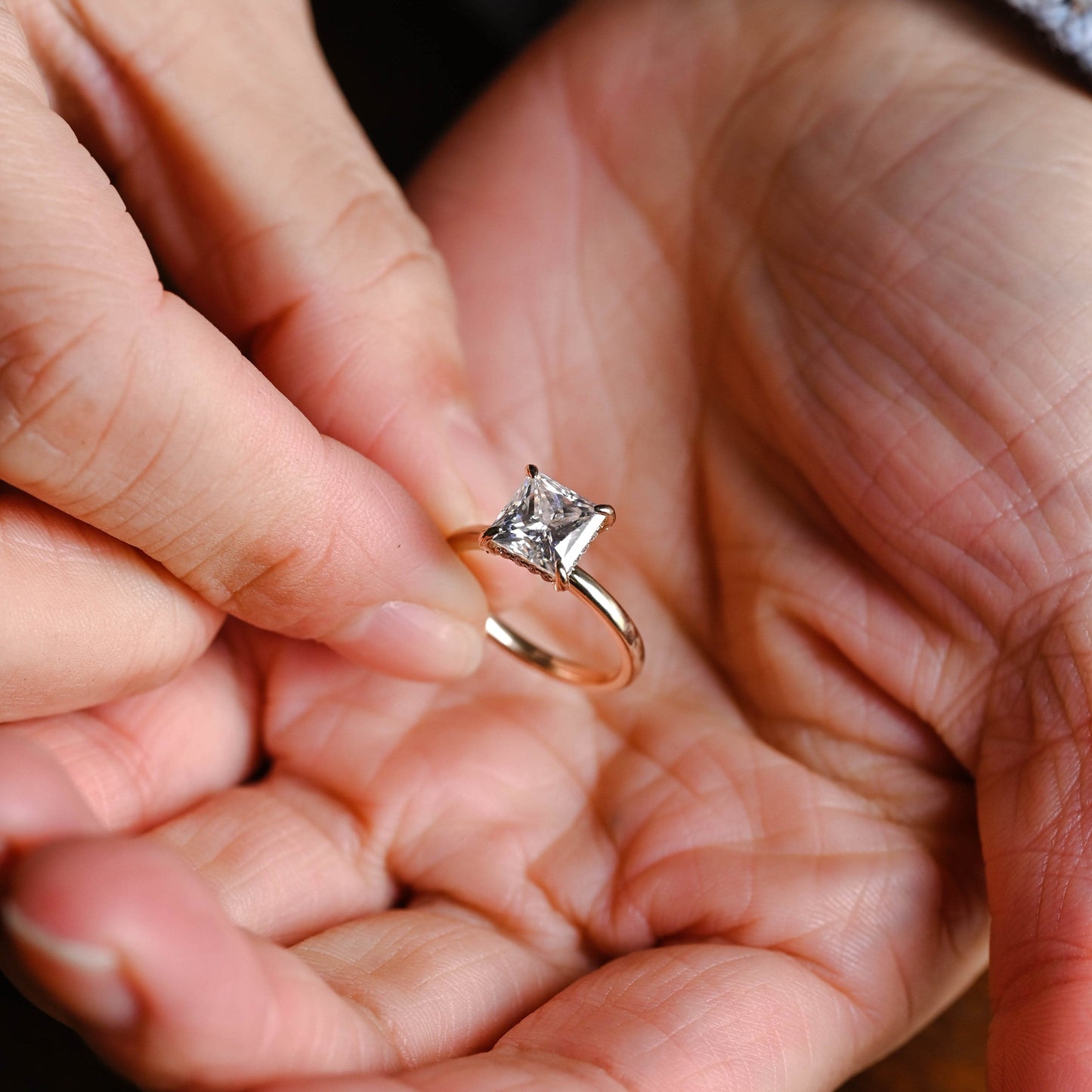 2 CT Round Three Stones Lab Grown Diamond Engagement Ring