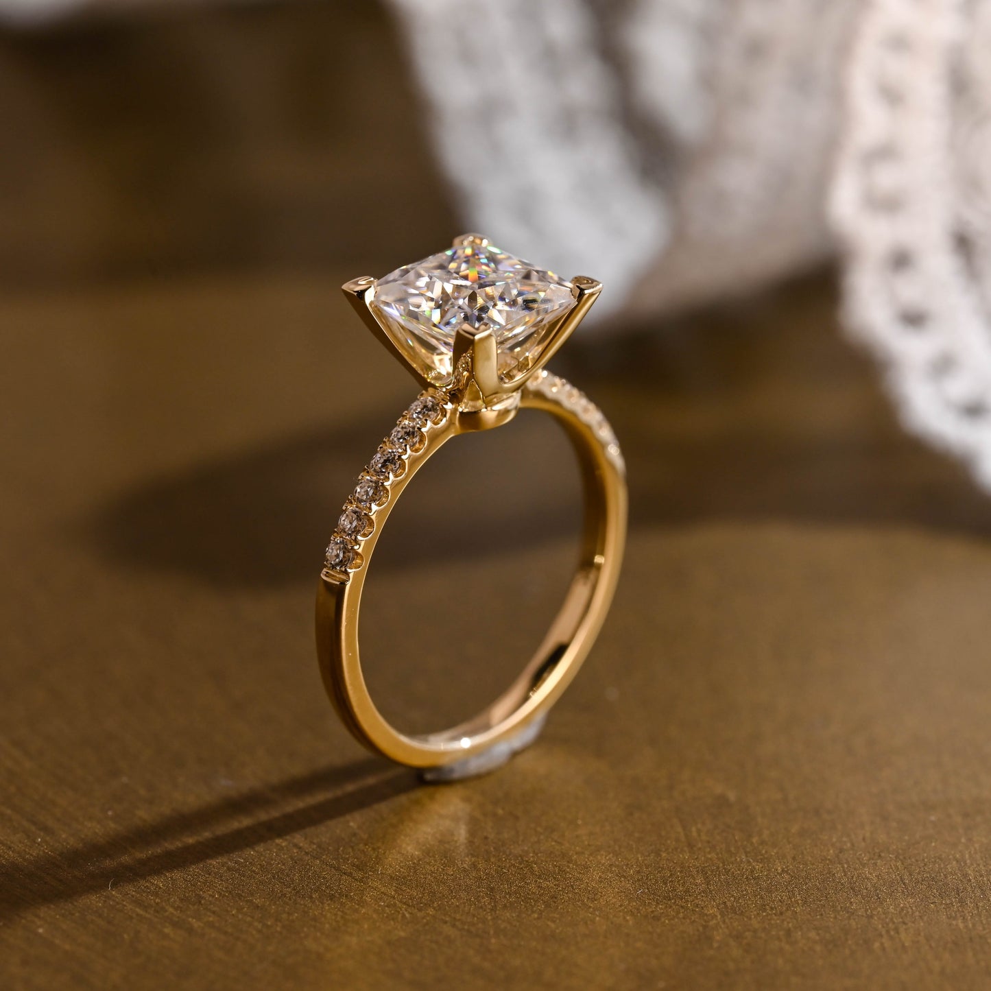 2 CT Round Three Stones Lab Grown Diamond Engagement Ring