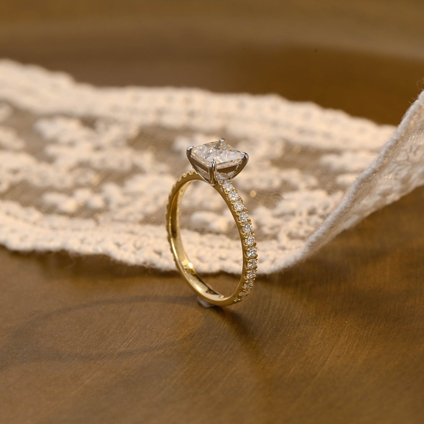 2 CT Round Three Stones Lab Grown Diamond Engagement Ring